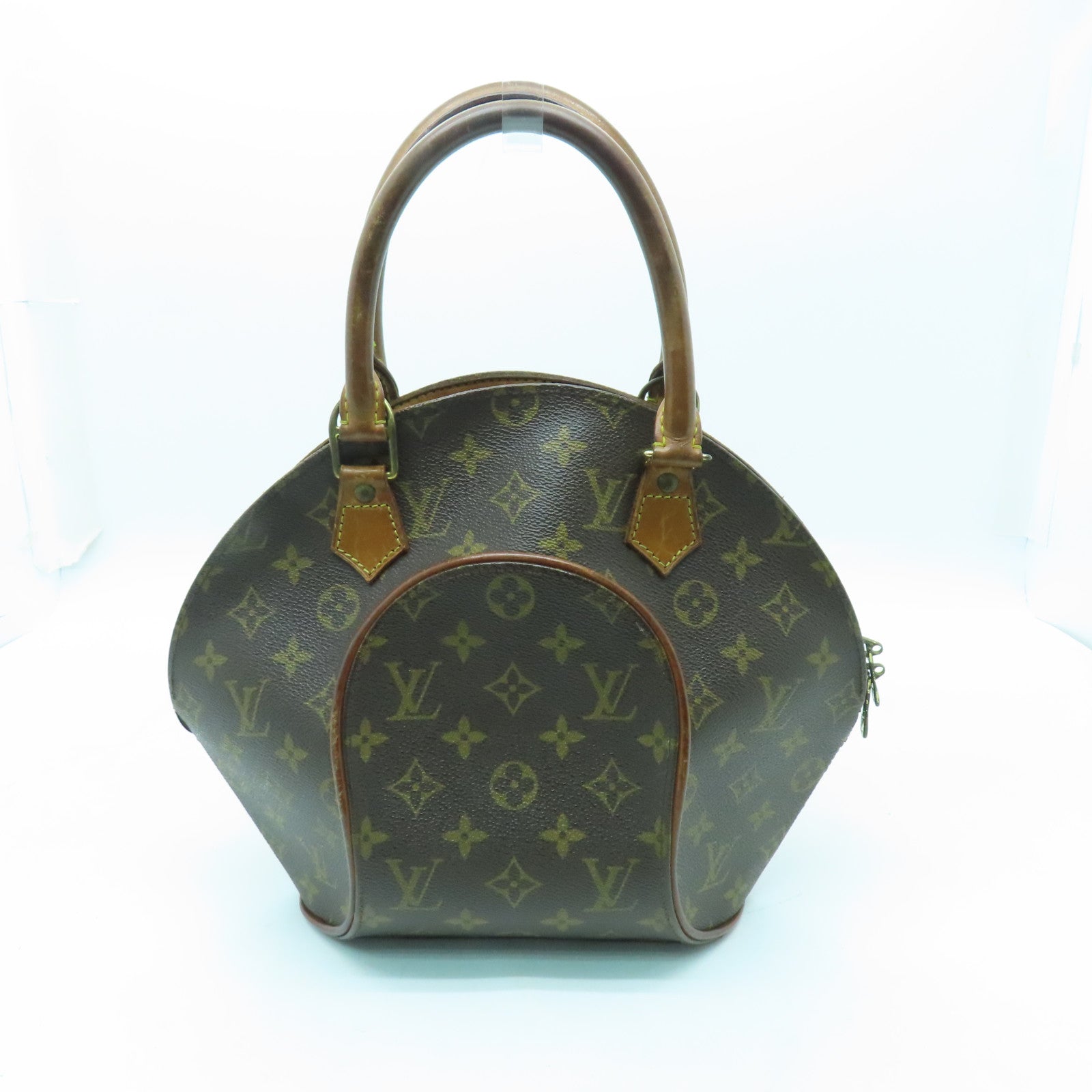 LOUIS VUITTON Monogram Elipse PM金扣手挽袋啡色