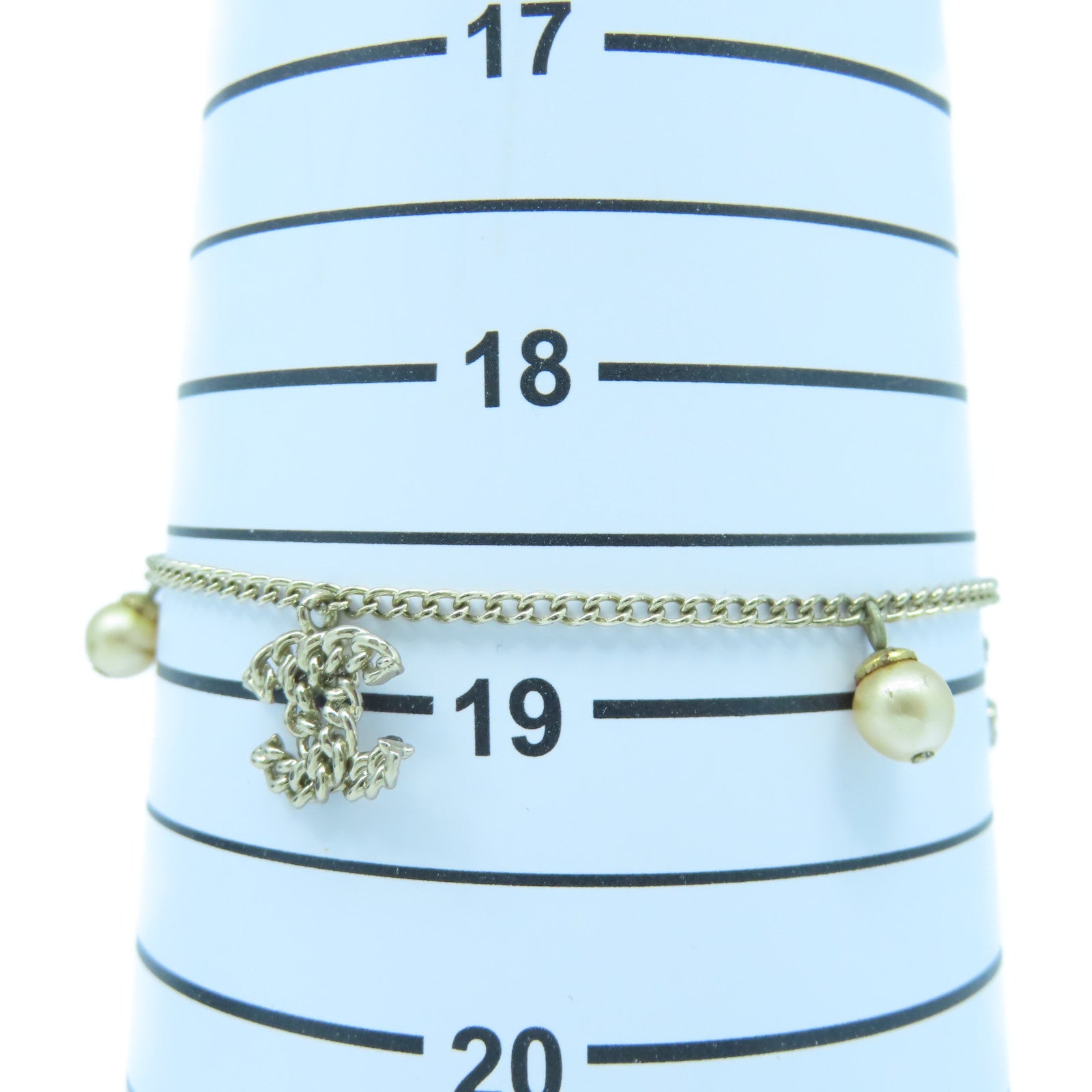 CHANEL 金屬Bracelet手鏈金色#18.75cm