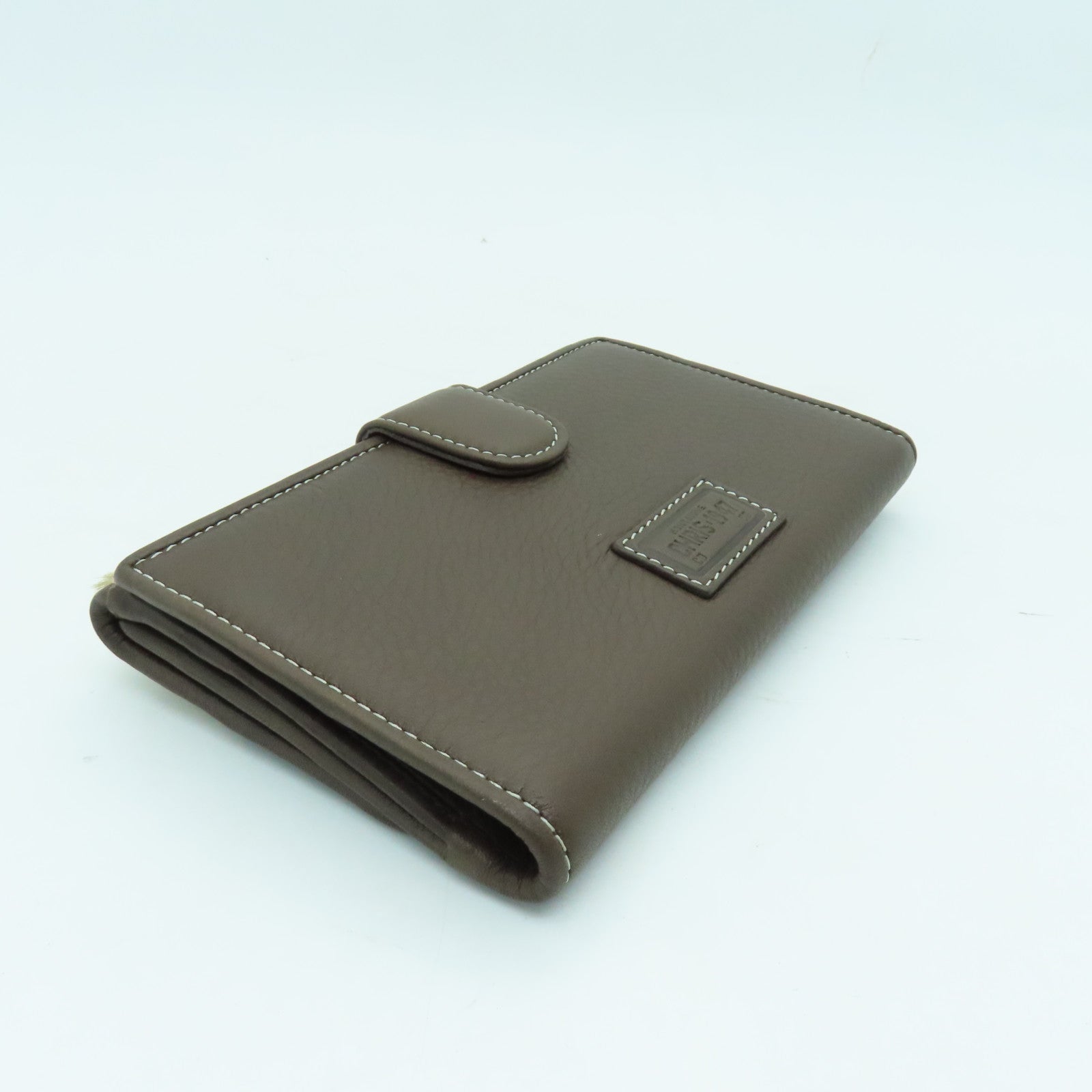 Dior cowhide leather Long wallet gold buckle long wallet brown