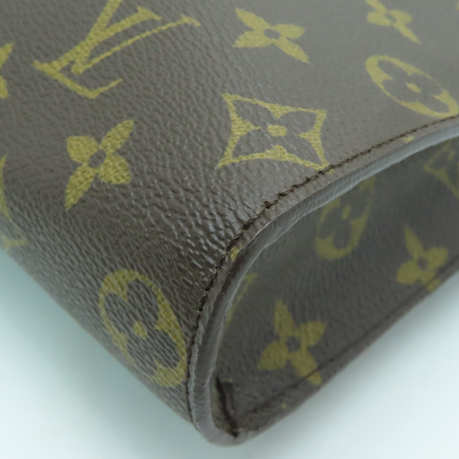 LOUIS VUITTON Monogram Macassar Portfolio Business Bag銀扣手拿包啡色