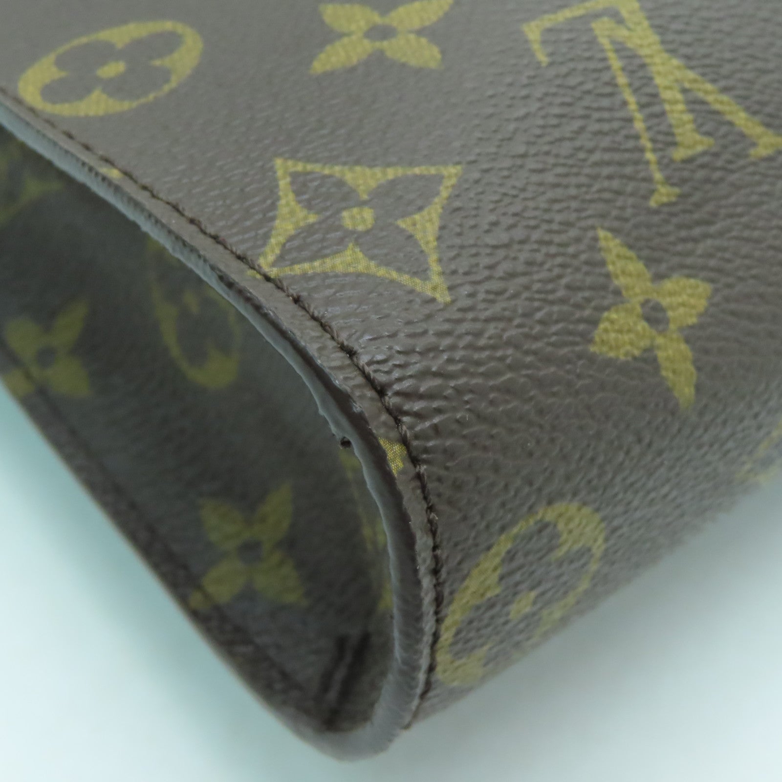 LOUIS VUITTON Monogram Macassar Portfolio Business Bag銀扣手拿包啡色