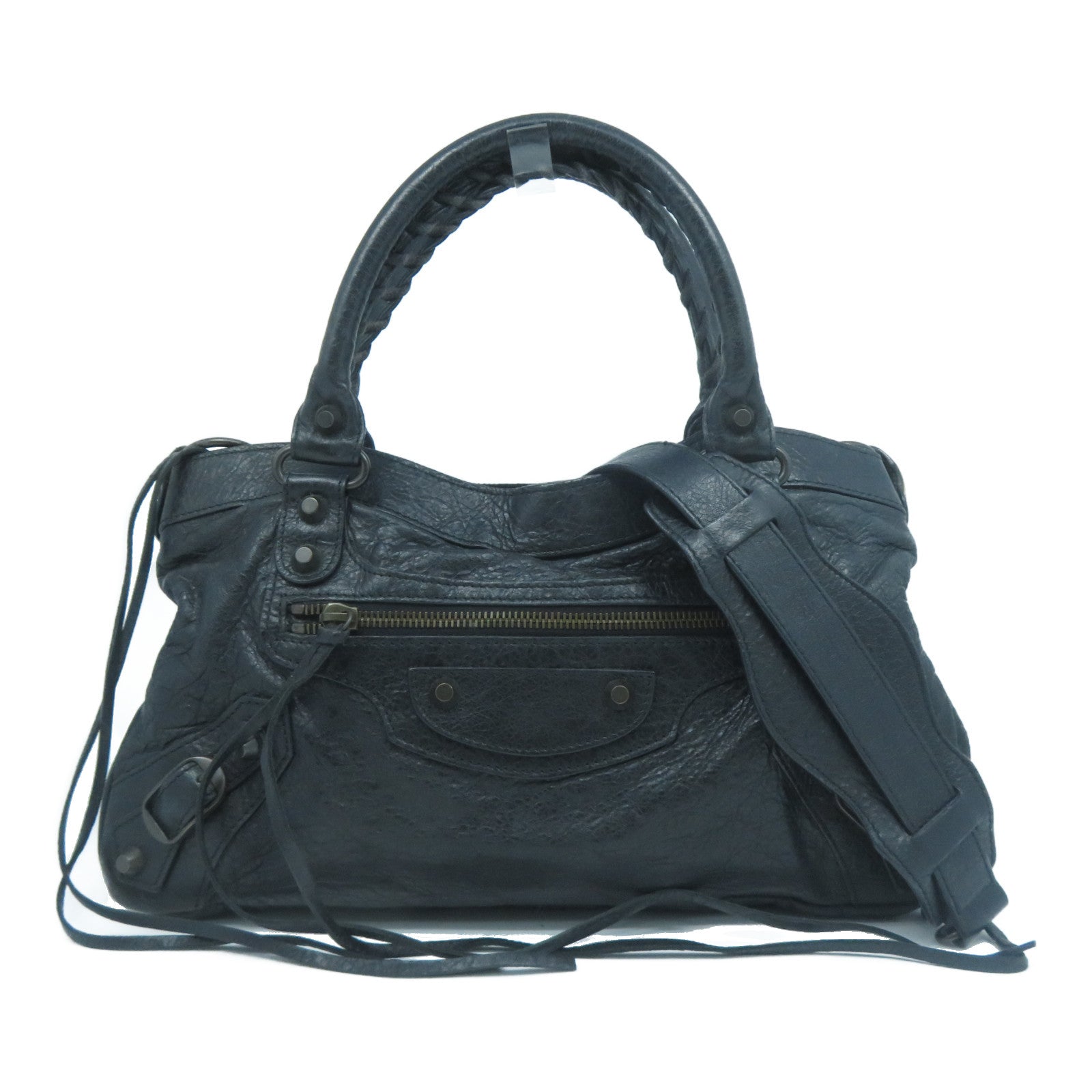 BALENCIAGA 羊皮皮革Shoulder Bag手挽肩背兩用袋黑色