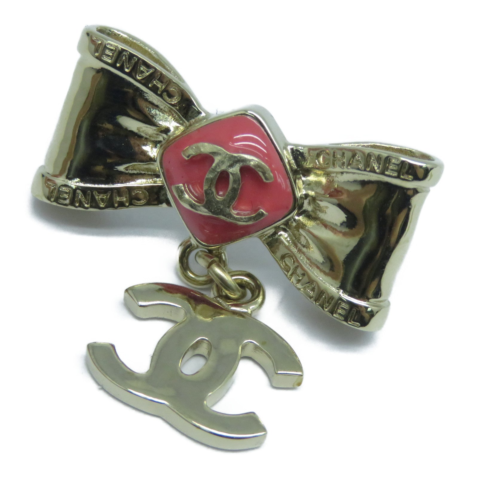 CHANEL 金屬Earrings耳環金色/粉紅色