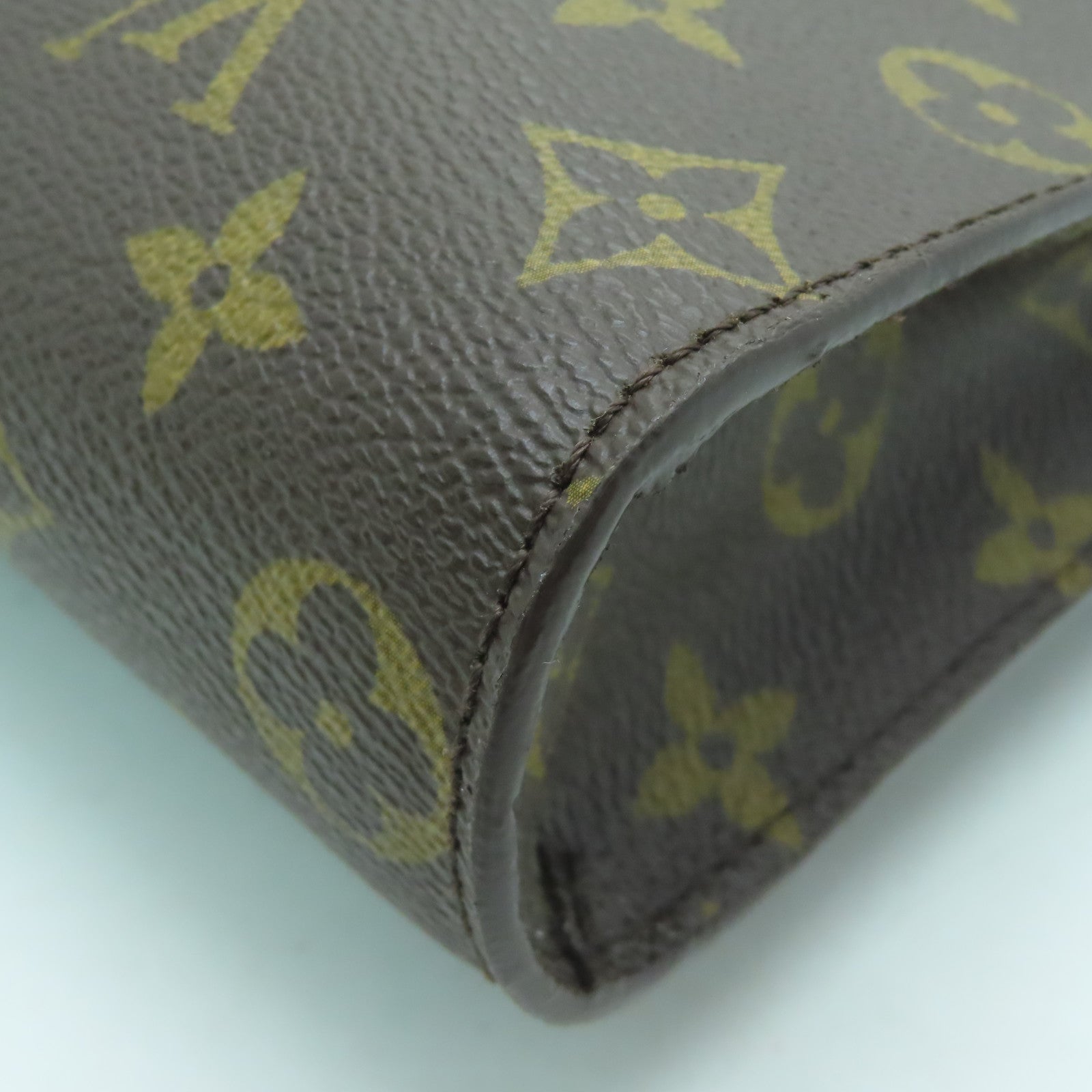 LOUIS VUITTON Monogram Macassar Portfolio Business Bag銀扣手拿包啡色