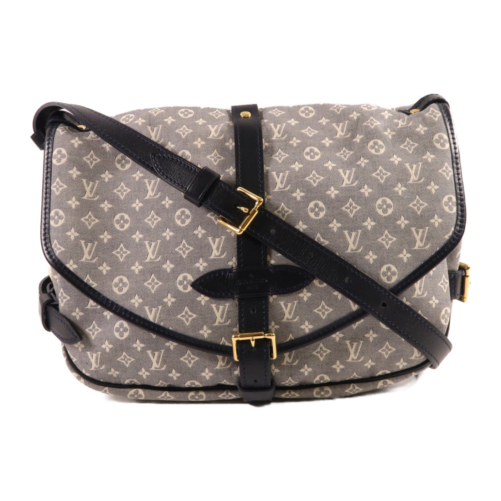LOUIS VUITTON Monogram Idylle Saumur PM金扣肩背袋藍色
