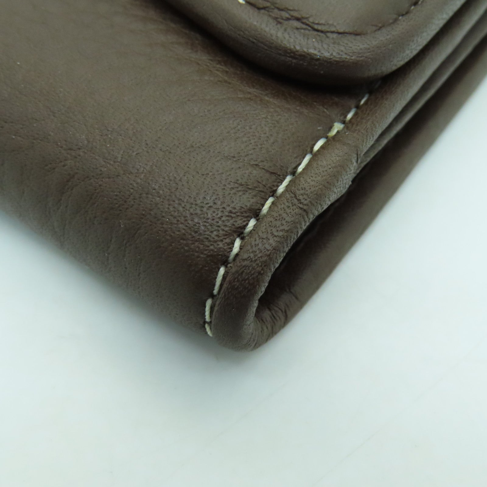 Dior cowhide leather Long wallet gold buckle long wallet brown