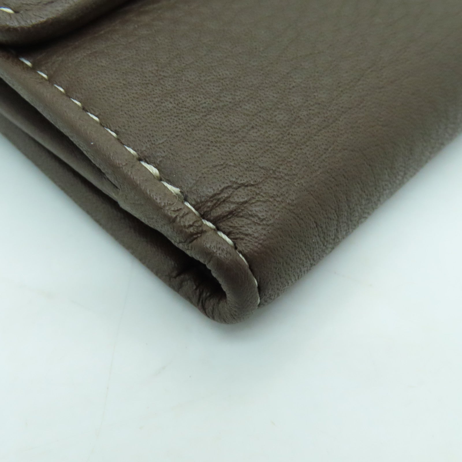 Dior cowhide leather Long wallet gold buckle long wallet brown
