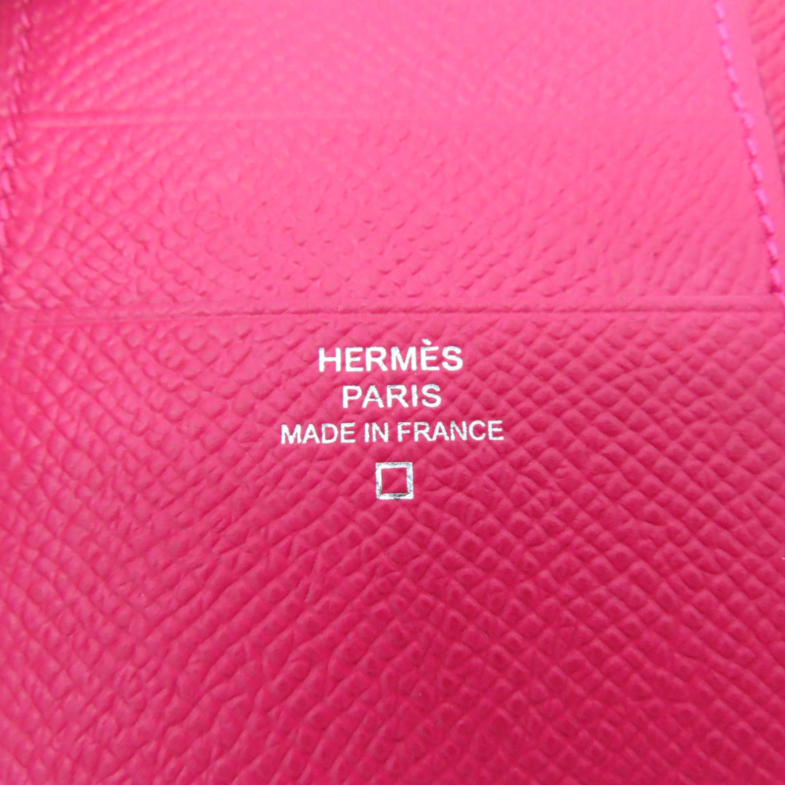 HERMES 【激減優惠】Epsom皮革Portefeuille Bearn Wallet Touch銀扣錢包紅色