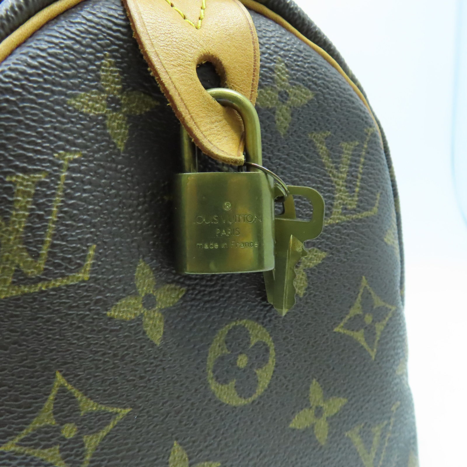 LOUIS VUITTON Monogram Speedy 25金扣手挽袋啡色
