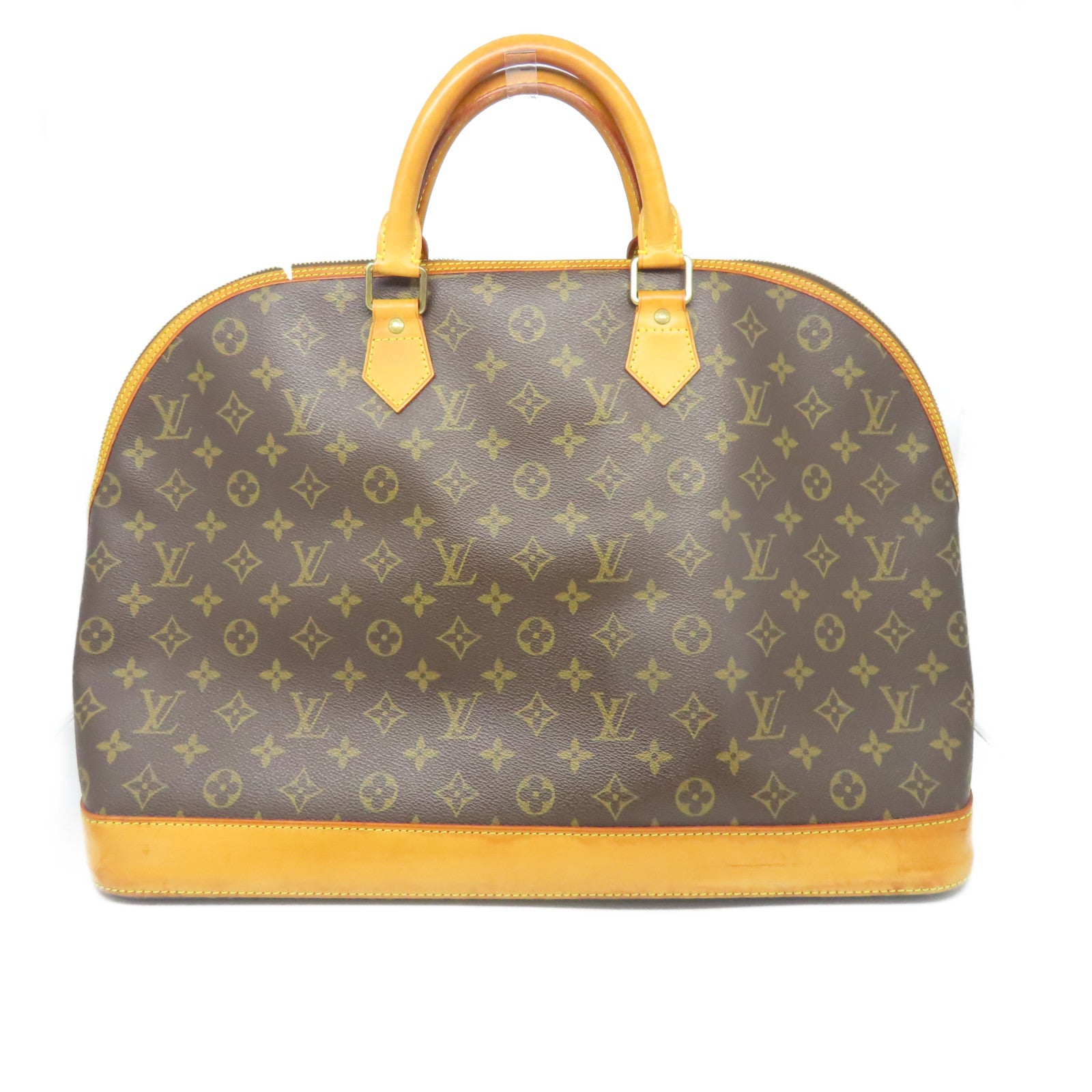LOUIS VUITTON Monogram Alma Voyage MM金扣手挽袋棕色