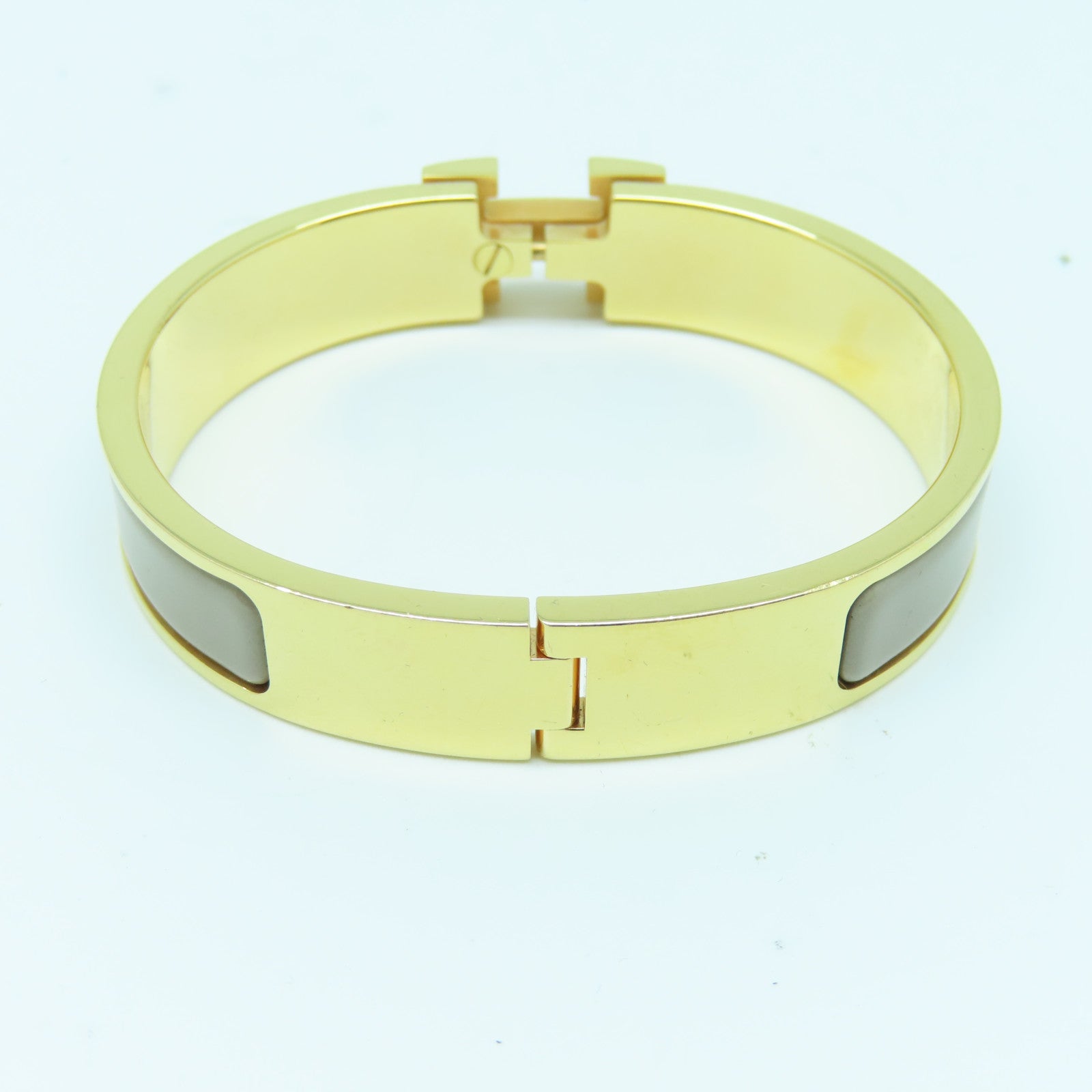 HERMES 金屬/琺瑯Clic-Clac H手鐲灰色金色