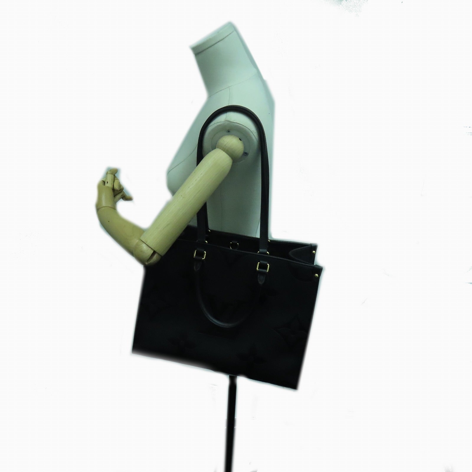 LOUIS VUITTON Monogram Empreinte On The Go 2 Way Shouolder Tote Bag金扣手挽肩背两用袋黑色