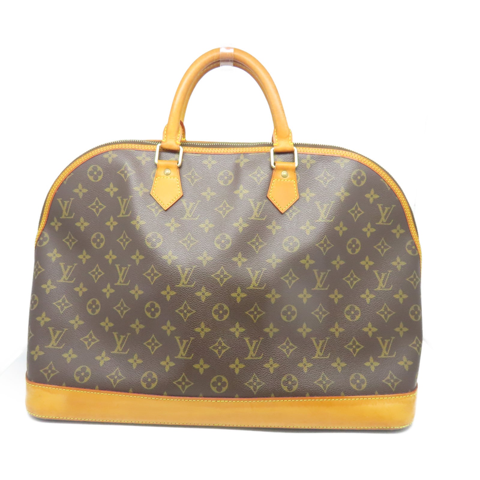 LOUIS VUITTON Monogram Alma Voyage MM金扣手挽袋棕色
