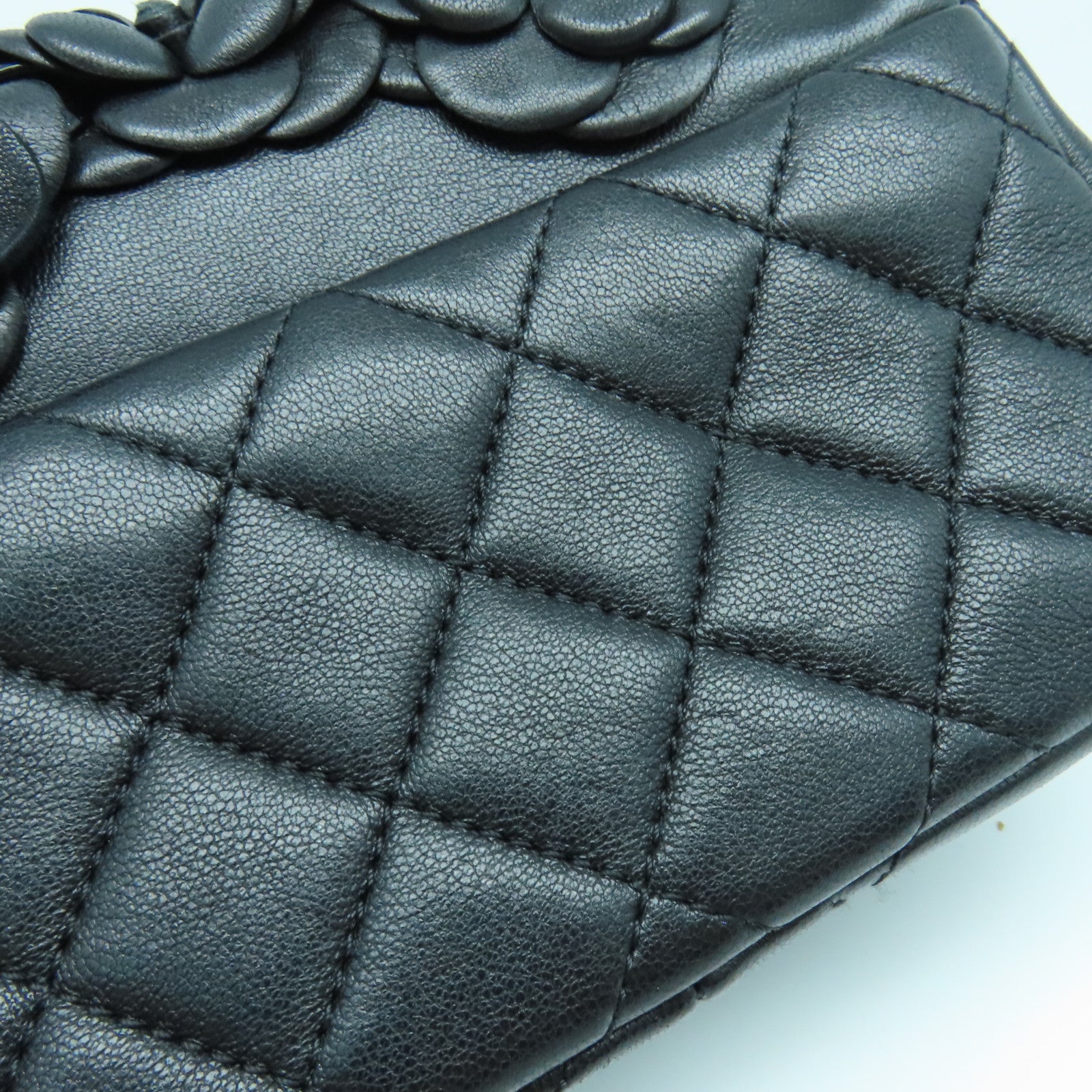 CHANEL 牛皮皮革Chain Shoulder銀扣鏈帶肩背袋黑色