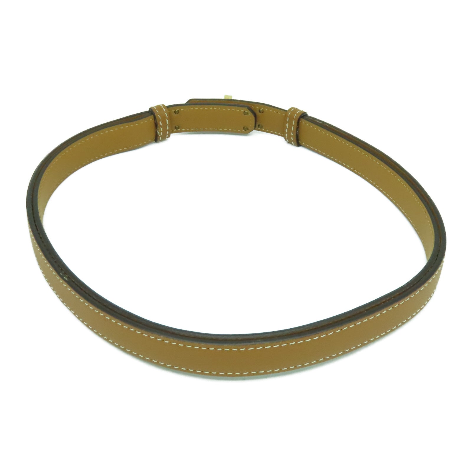 HERMES Epsom皮革Kelly Belt金扣皮帶經典駝色