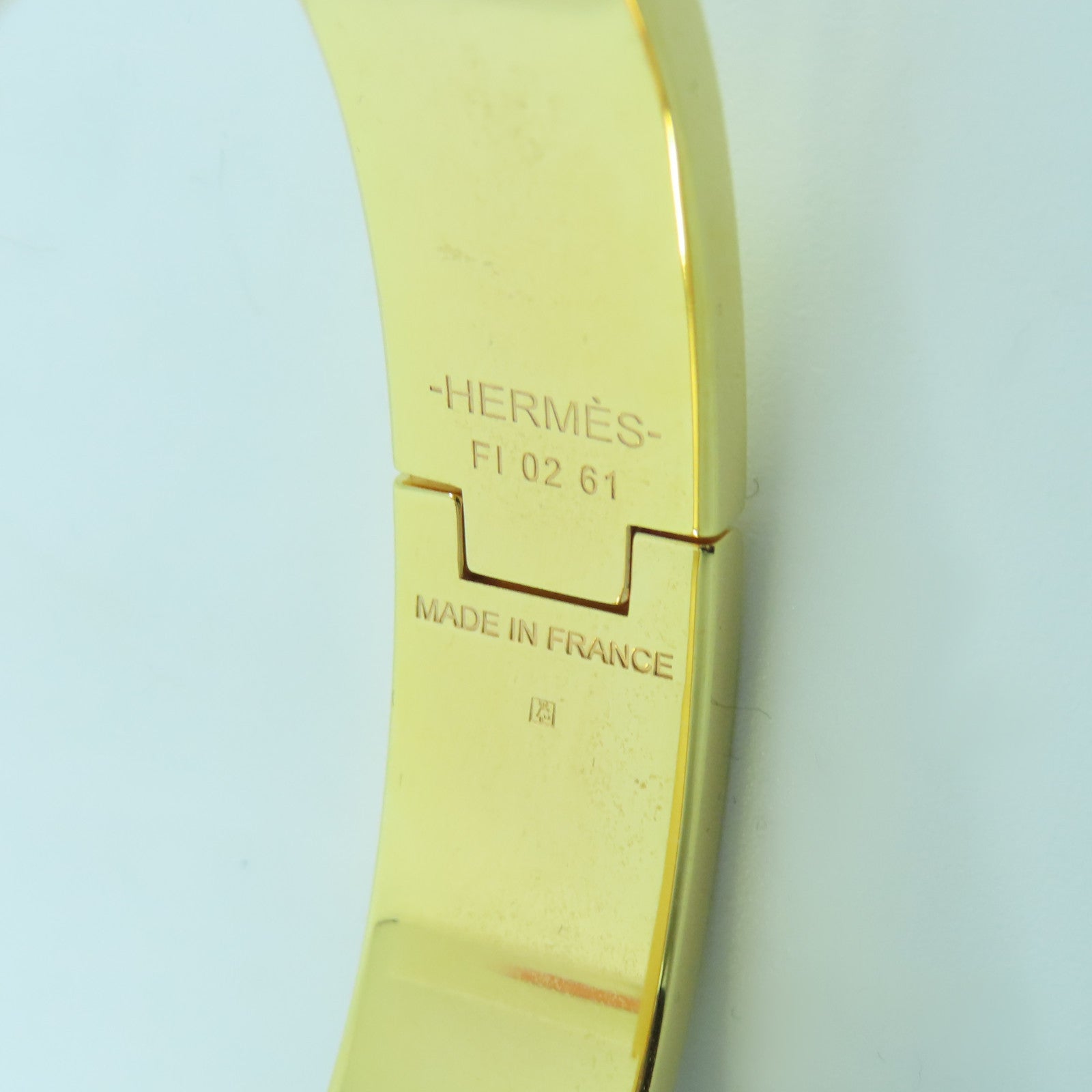 HERMES 金屬/琺瑯Clic-Clac H手鐲灰色金色