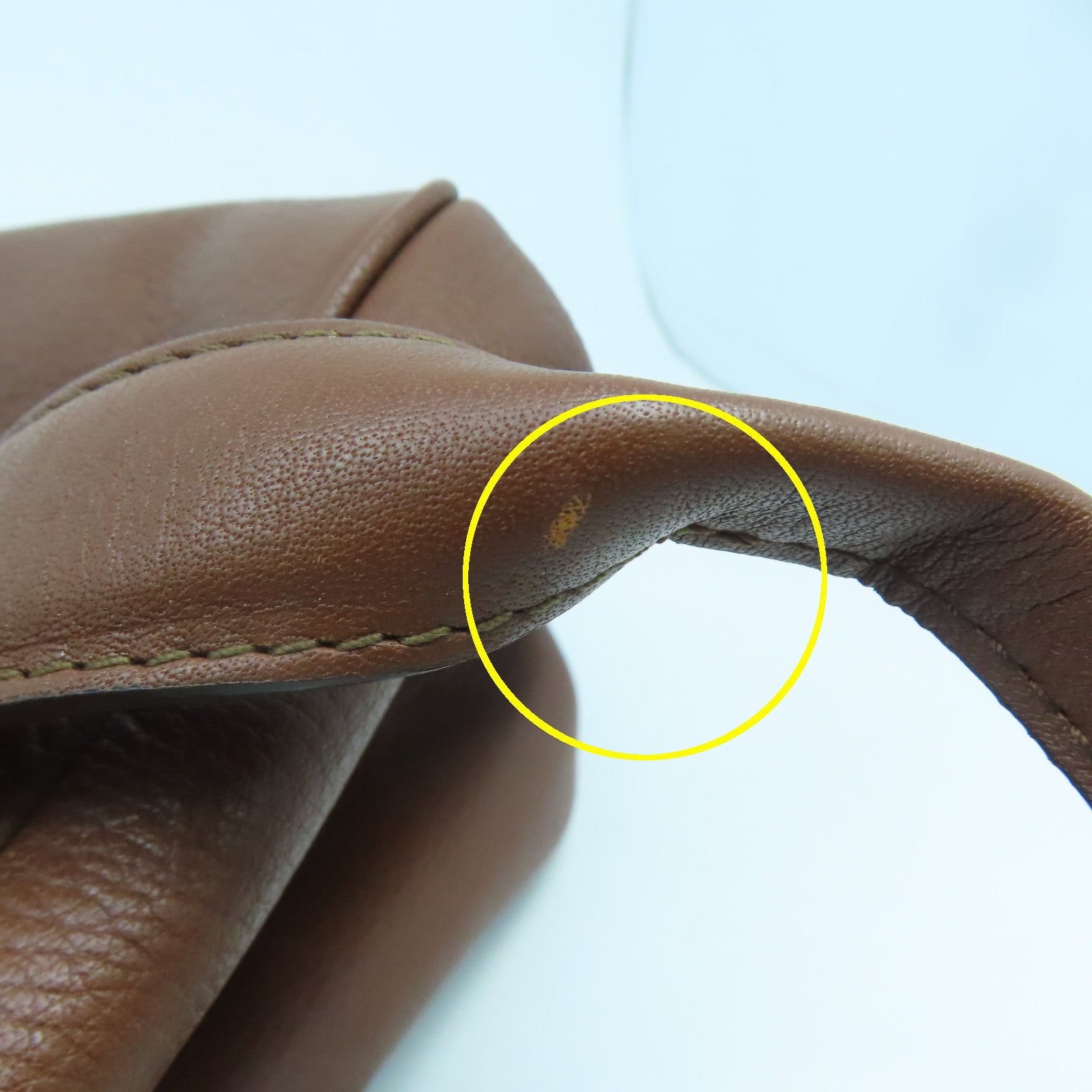 LOEWE 牛皮皮革Hand Bag銀扣手挽袋啡色
