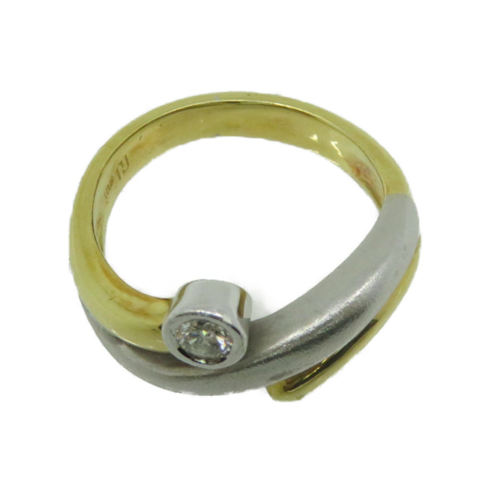 JEWELRY 18K黄金/18K白金/钻石Diamond Ring戒指US#6.25