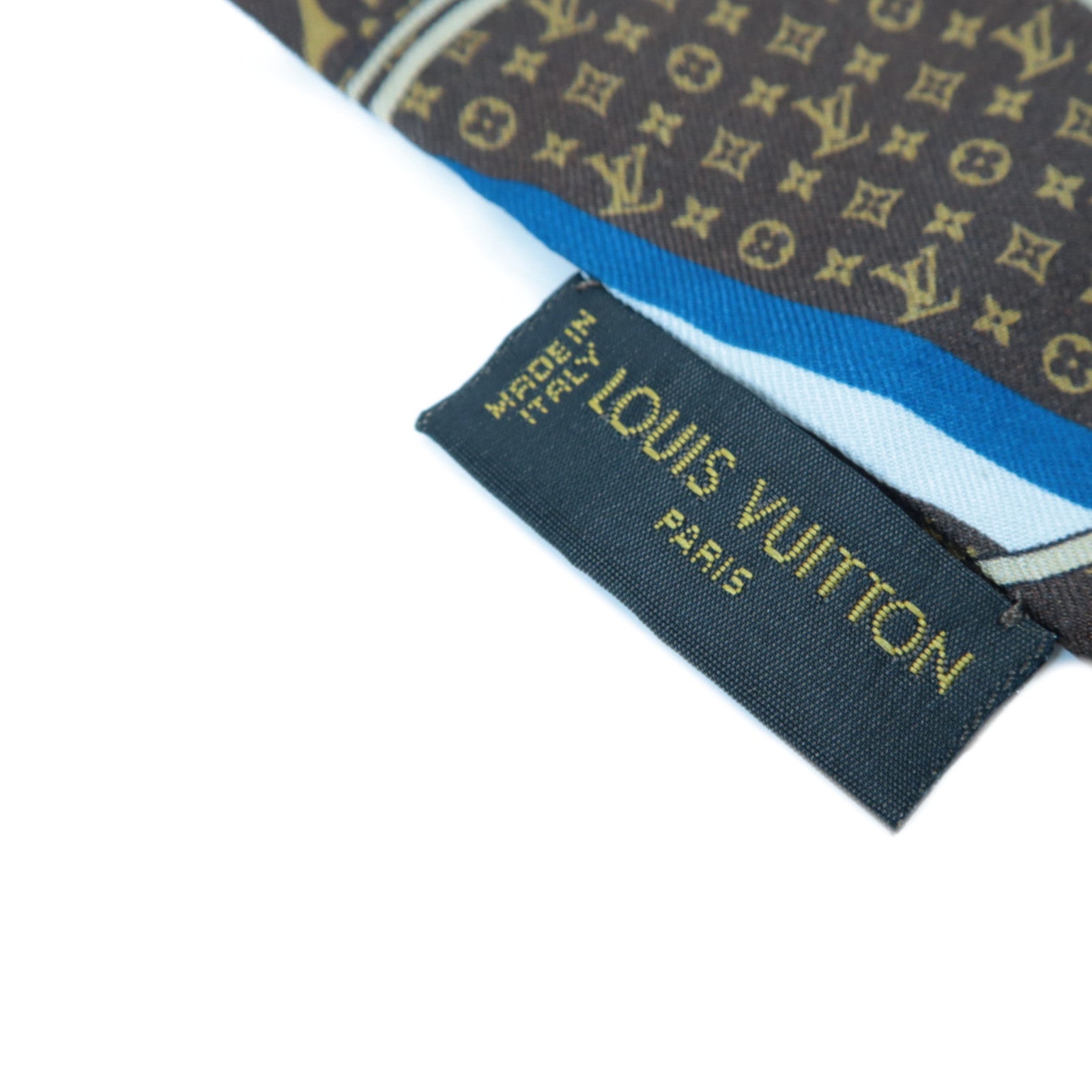 LOUIS VUITTON 絲質Monogram Trunks Bandeau Scarf絲巾啡色