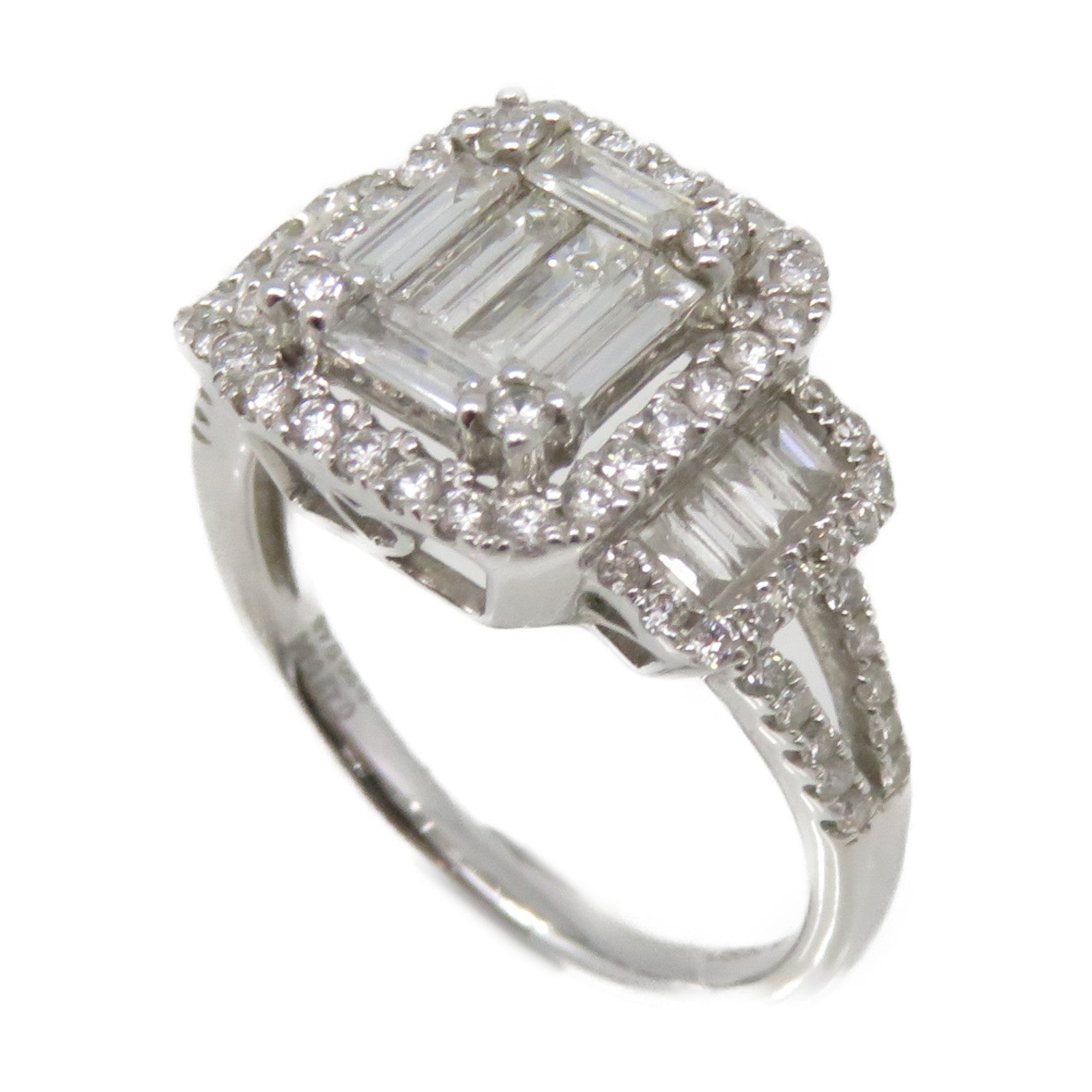 JEWELRY 18K白金/0.20ct/0.48ct/0.42ct/0.06鑽石Diamond Ring戒指US#6.75