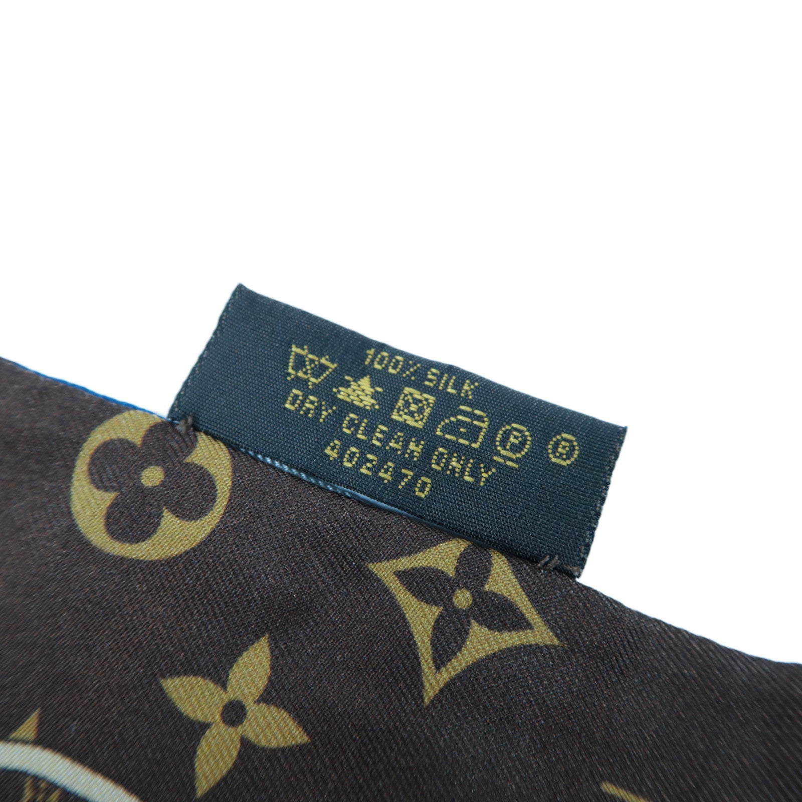 LOUIS VUITTON 絲質Monogram Trunks Bandeau Scarf絲巾啡色