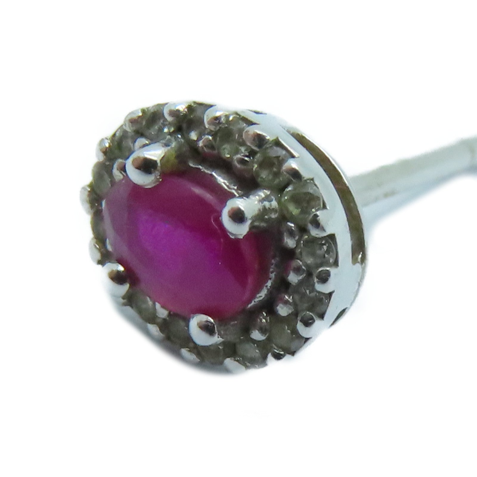 JEWELRY 白金Ruby Earrings钻石红宝石耳环