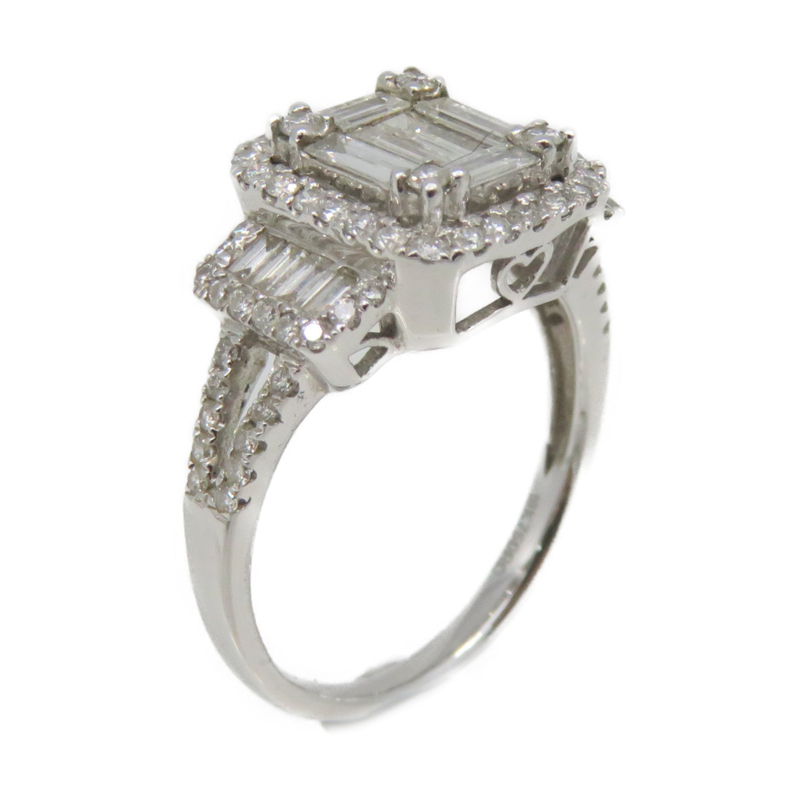 JEWELRY 18K白金/0.20ct/0.48ct/0.42ct/0.06鑽石Diamond Ring戒指US#6.75
