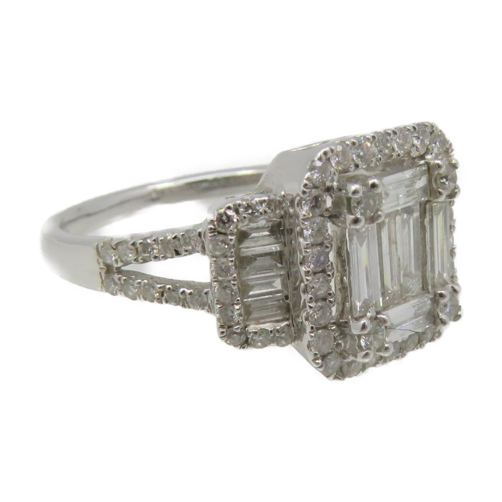 JEWELRY 18K白金/0.20ct/0.48ct/0.42ct/0.06鑽石Diamond Ring戒指US#6.75
