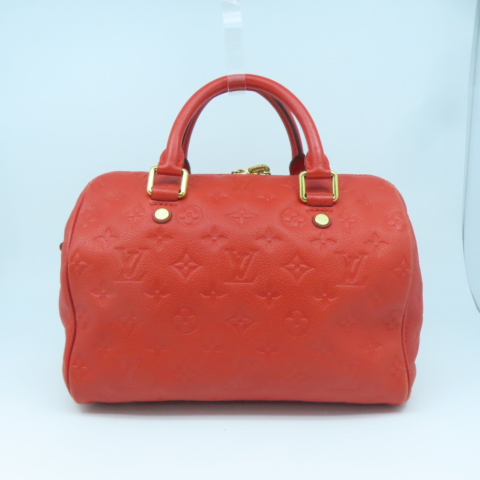 LOUIS VUITTON 【激減優惠】Monogram Empreinte Speedy 25 Bandouliere金扣手挽肩背兩用袋橙色