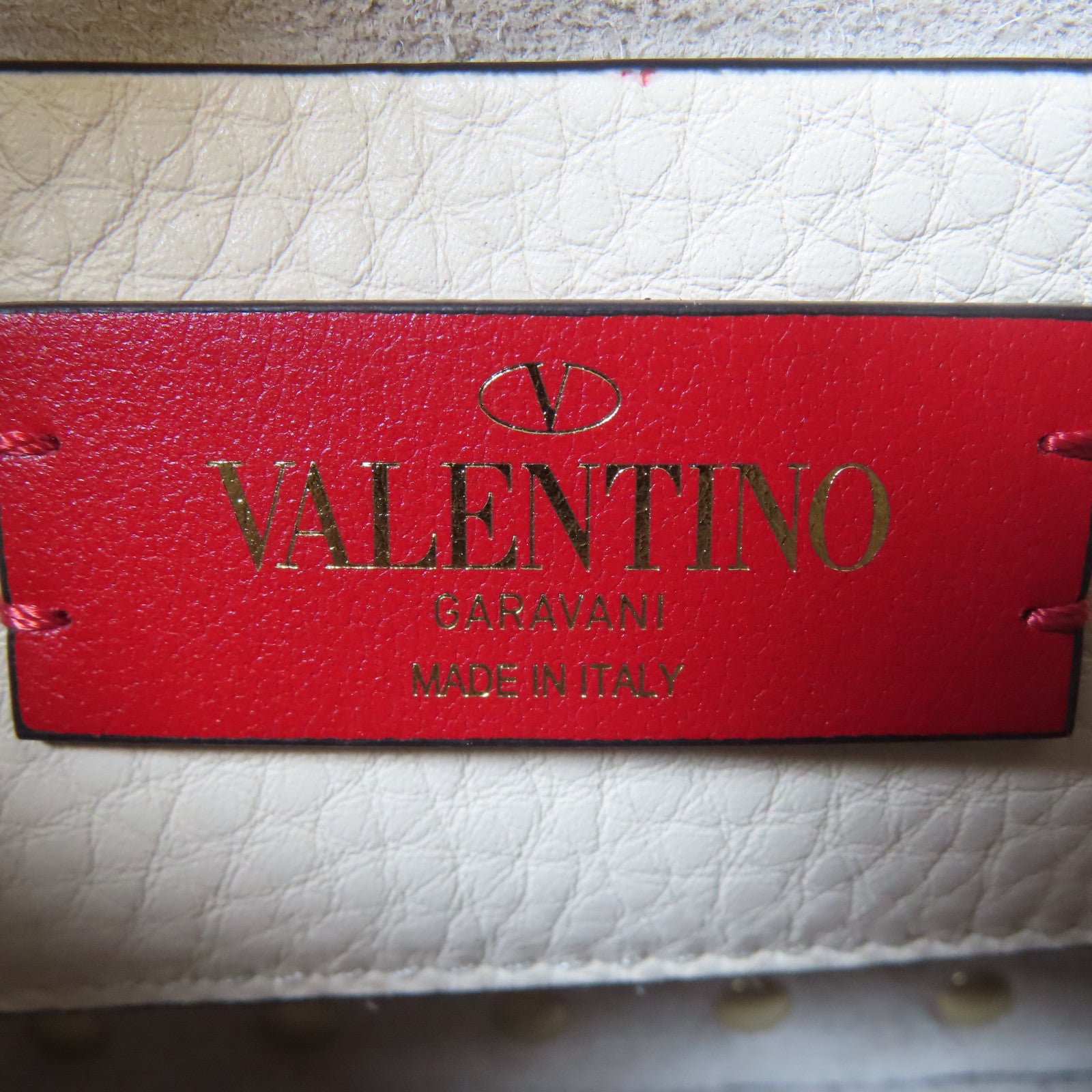 Valentino 牛皮皮革Hand Bag金扣手挽肩背兩用袋白色