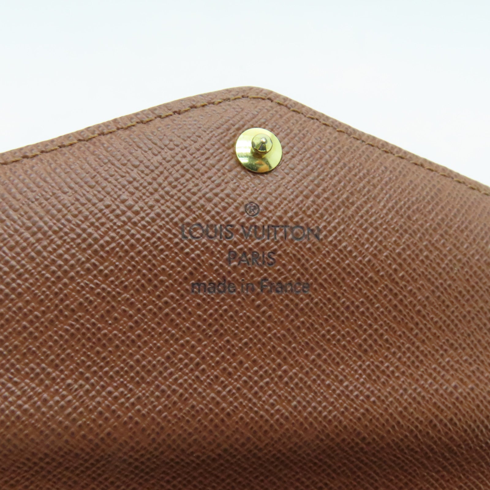 LOUIS VUITTON Monogram Sarah Gold Buckle Long Wallet Brown