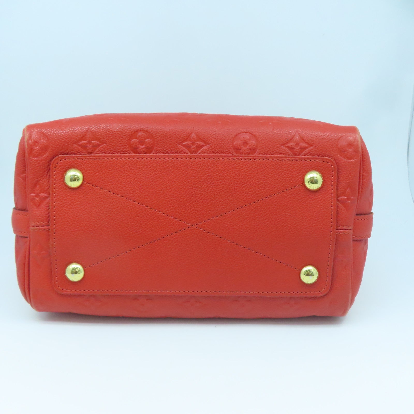 LOUIS VUITTON 【激減優惠】Monogram Empreinte Speedy 25 Bandouliere金扣手挽肩背兩用袋橙色