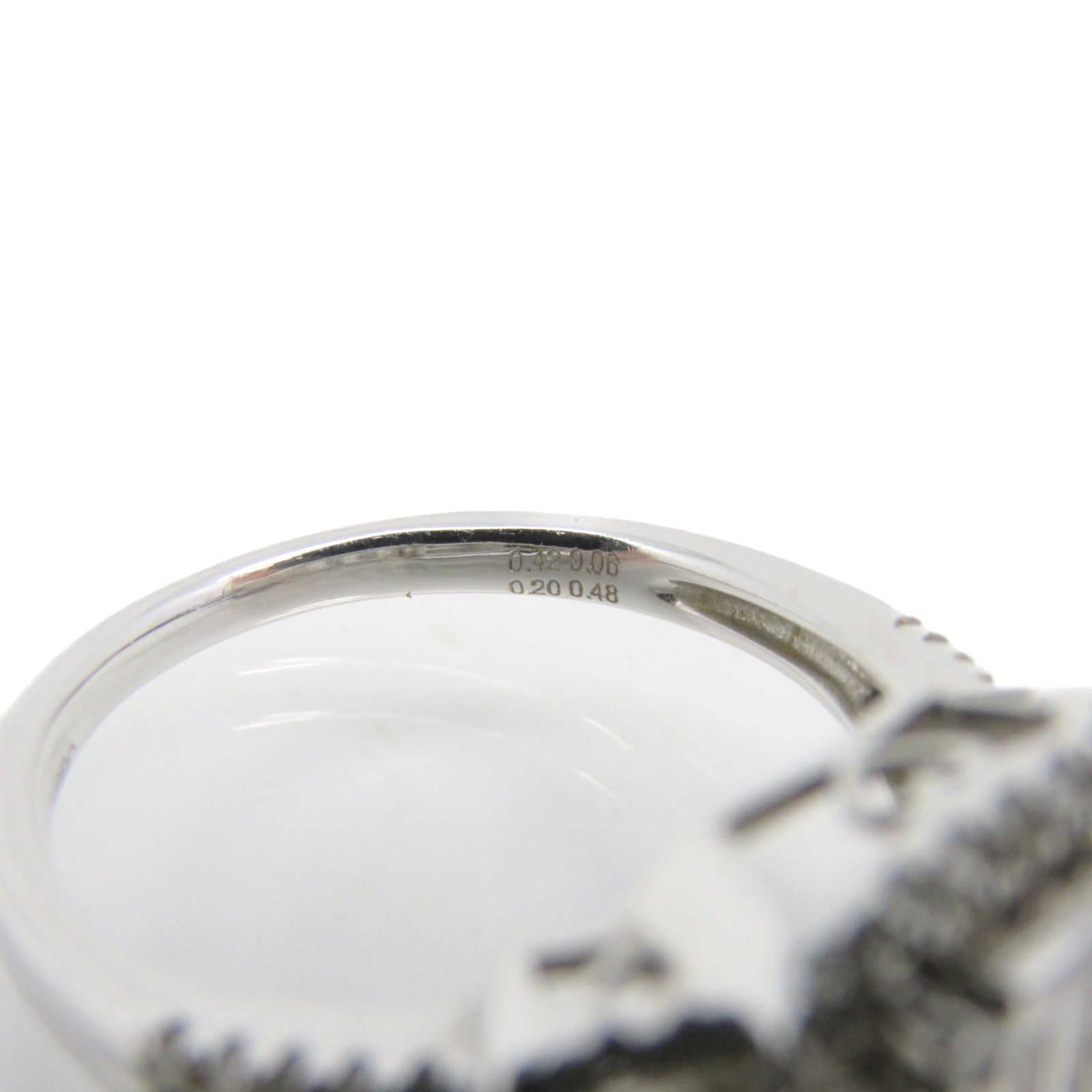 JEWELRY 18K白金/0.20ct/0.48ct/0.42ct/0.06鑽石Diamond Ring戒指US#6.75