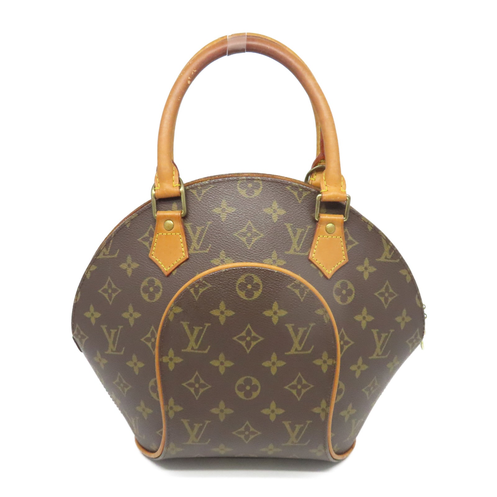 LOUIS VUITTON Monogram Elipse PM金扣手挽袋棕色