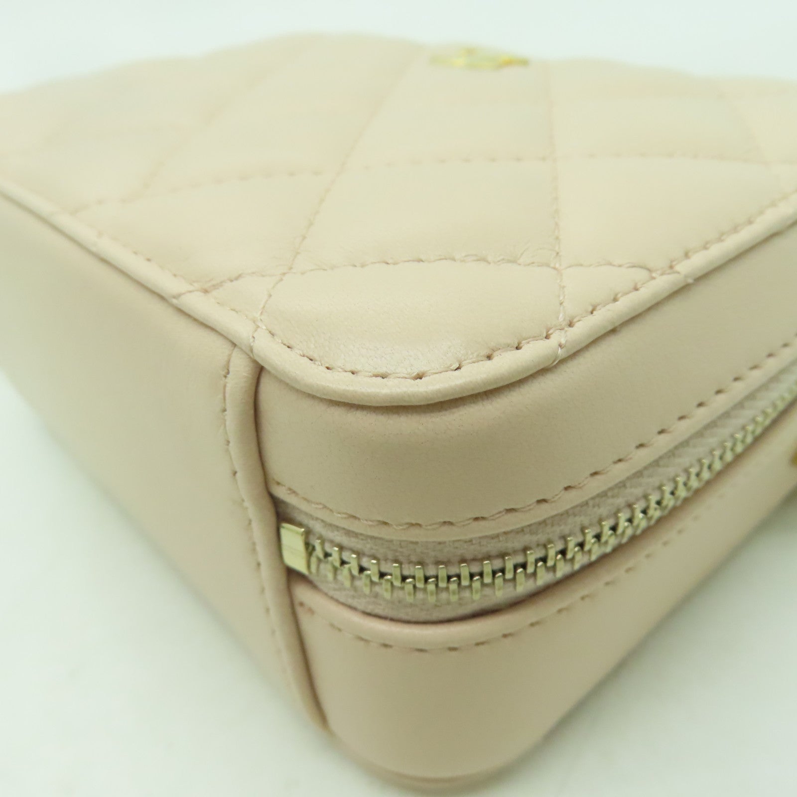 CHANEL 菱格牛皮皮革Shoulder Bag金扣鏈帶肩背袋粉紅色