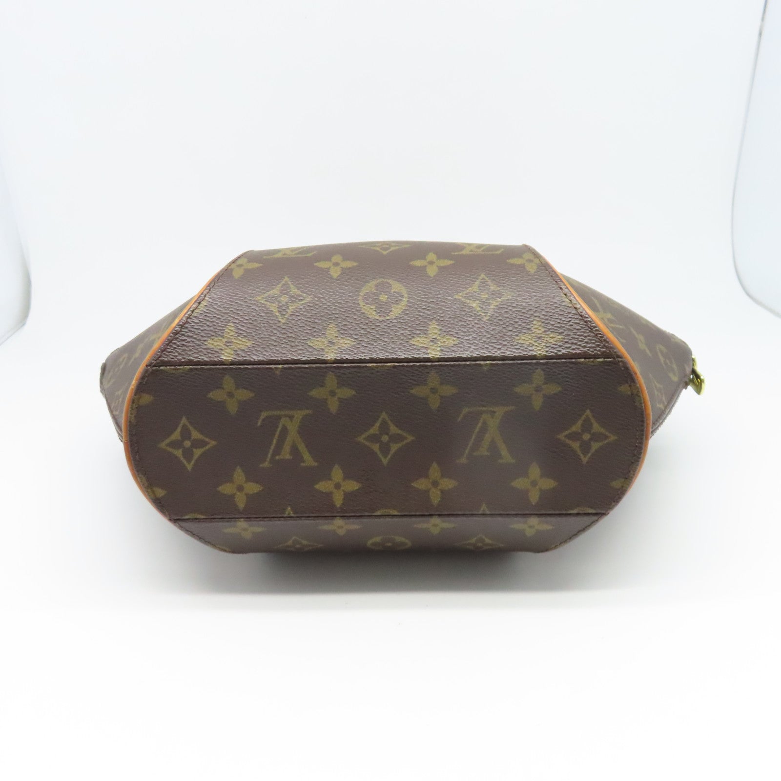 LOUIS VUITTON Monogram Elipse PM金扣手挽袋棕色