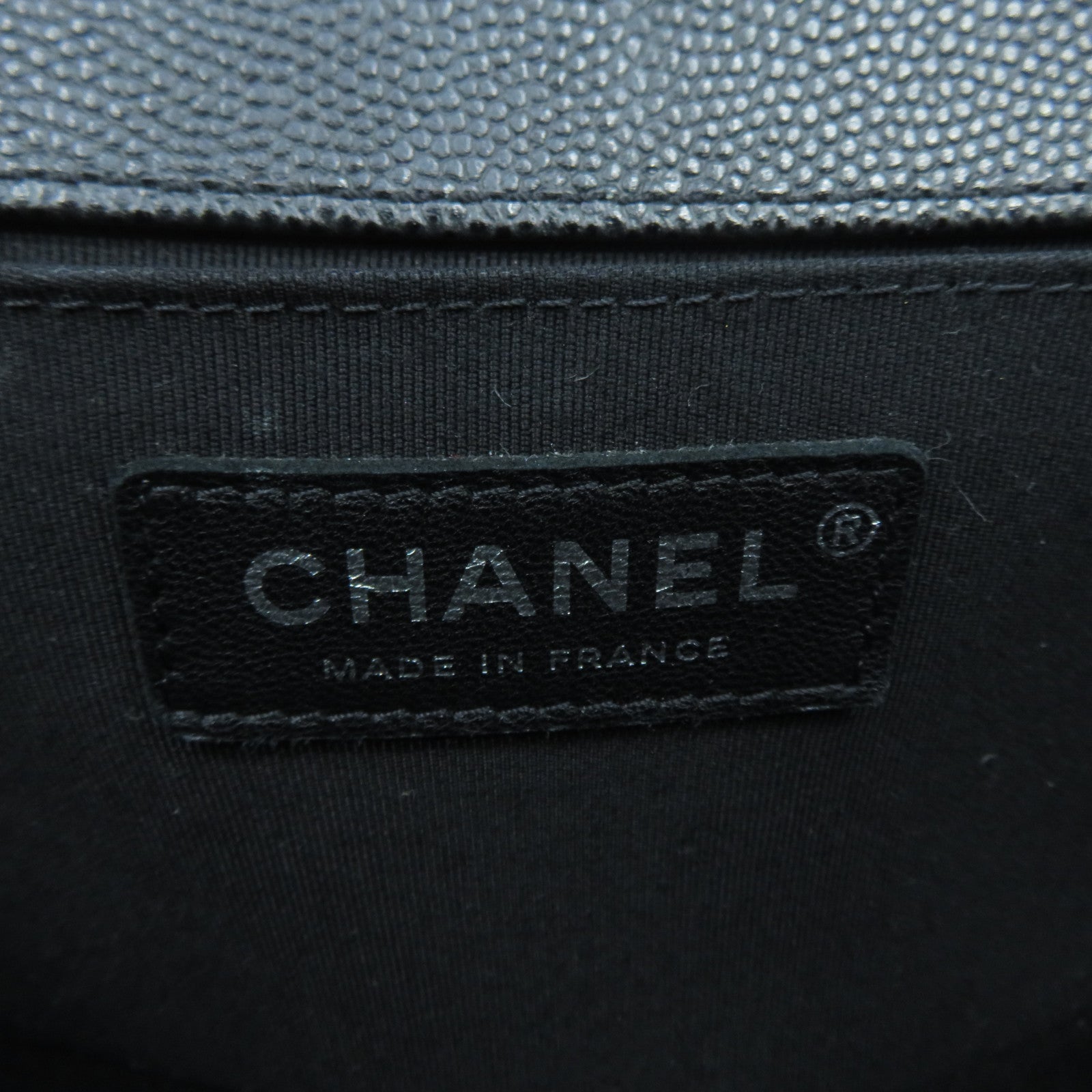 CHANEL 菱格Boy Chanel 25cm銀扣鏈帶肩背袋黑色