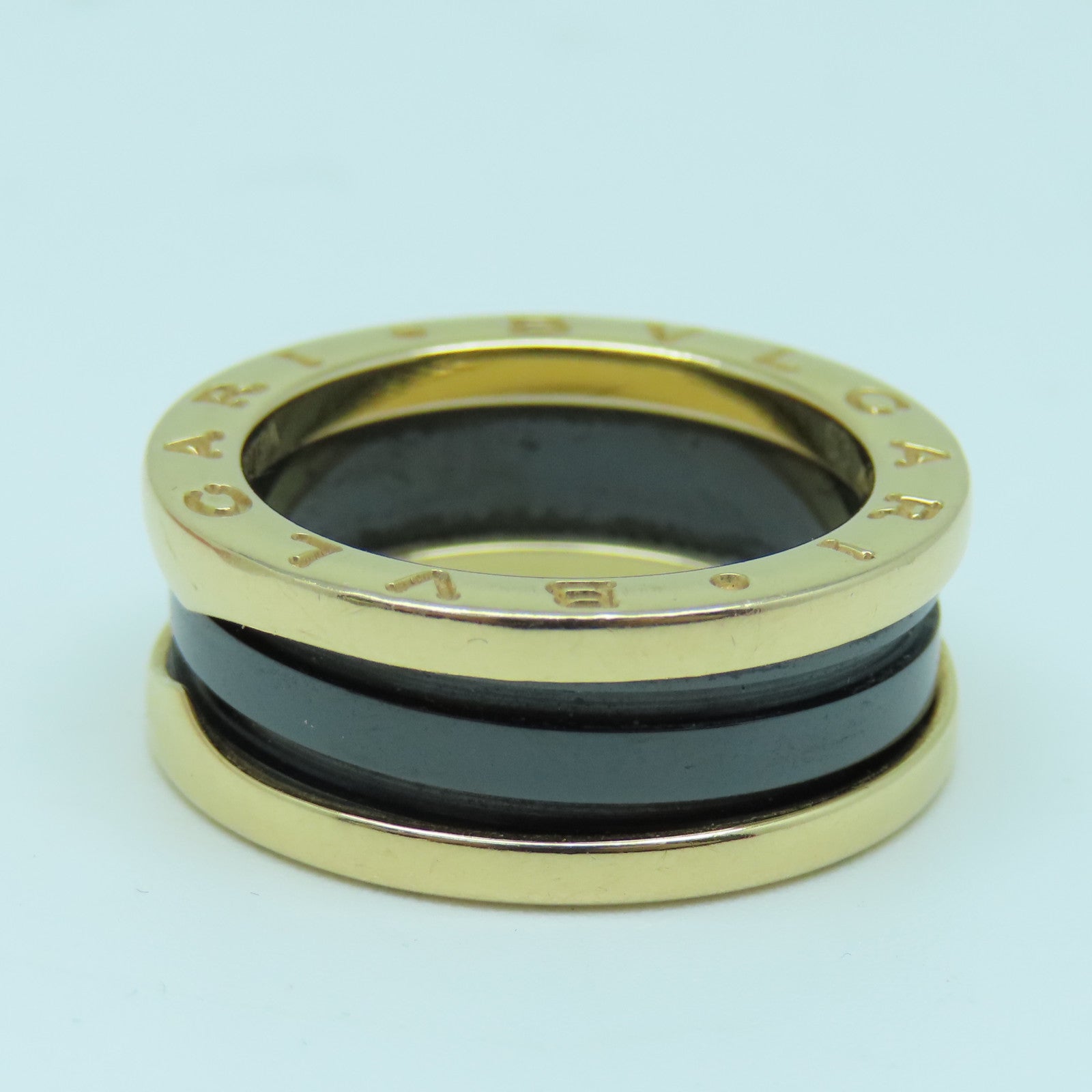 BVLGARI 18K rose gold/ceramic B-zero1 ring black US#6 – Brand Off