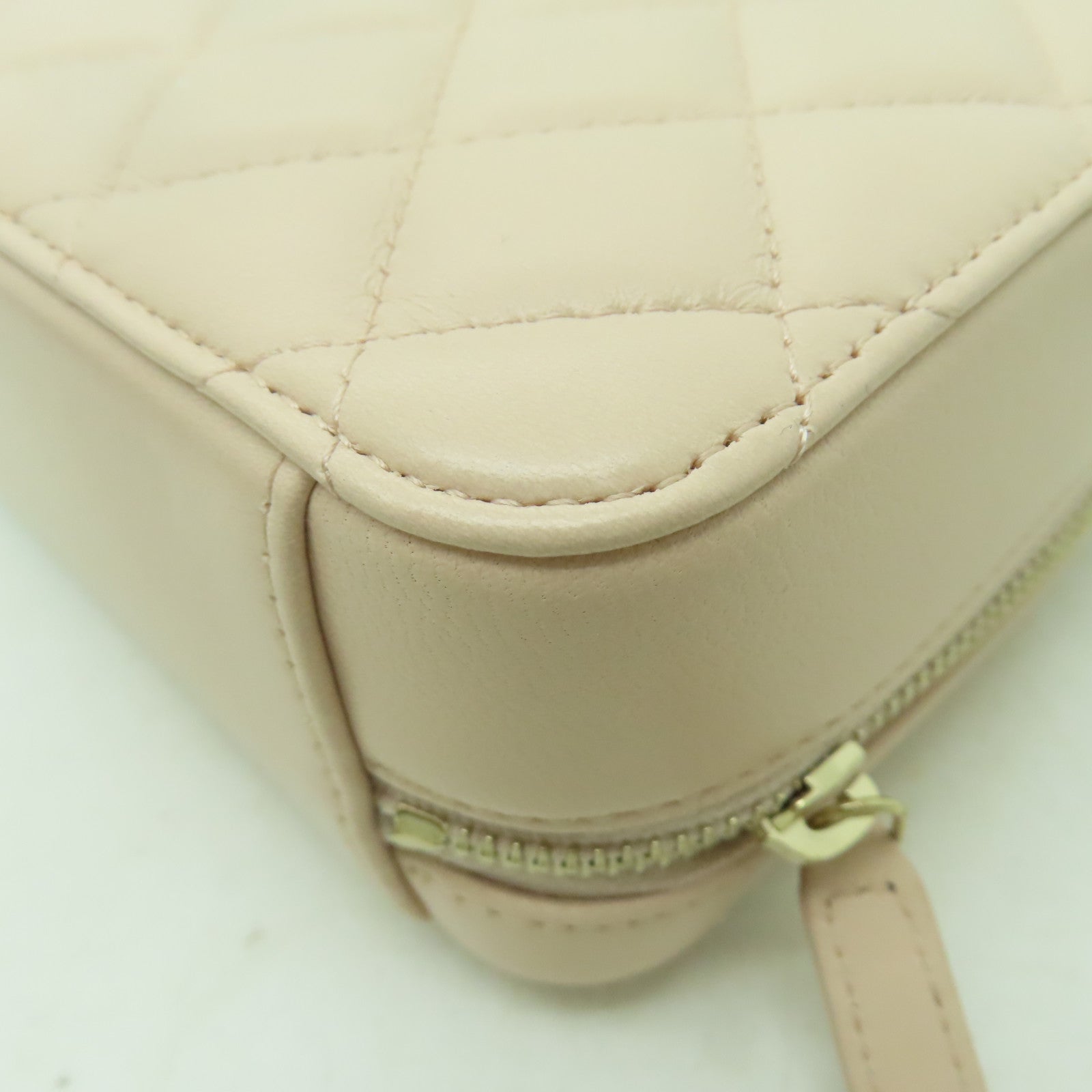 CHANEL 菱格牛皮皮革Shoulder Bag金扣鏈帶肩背袋粉紅色