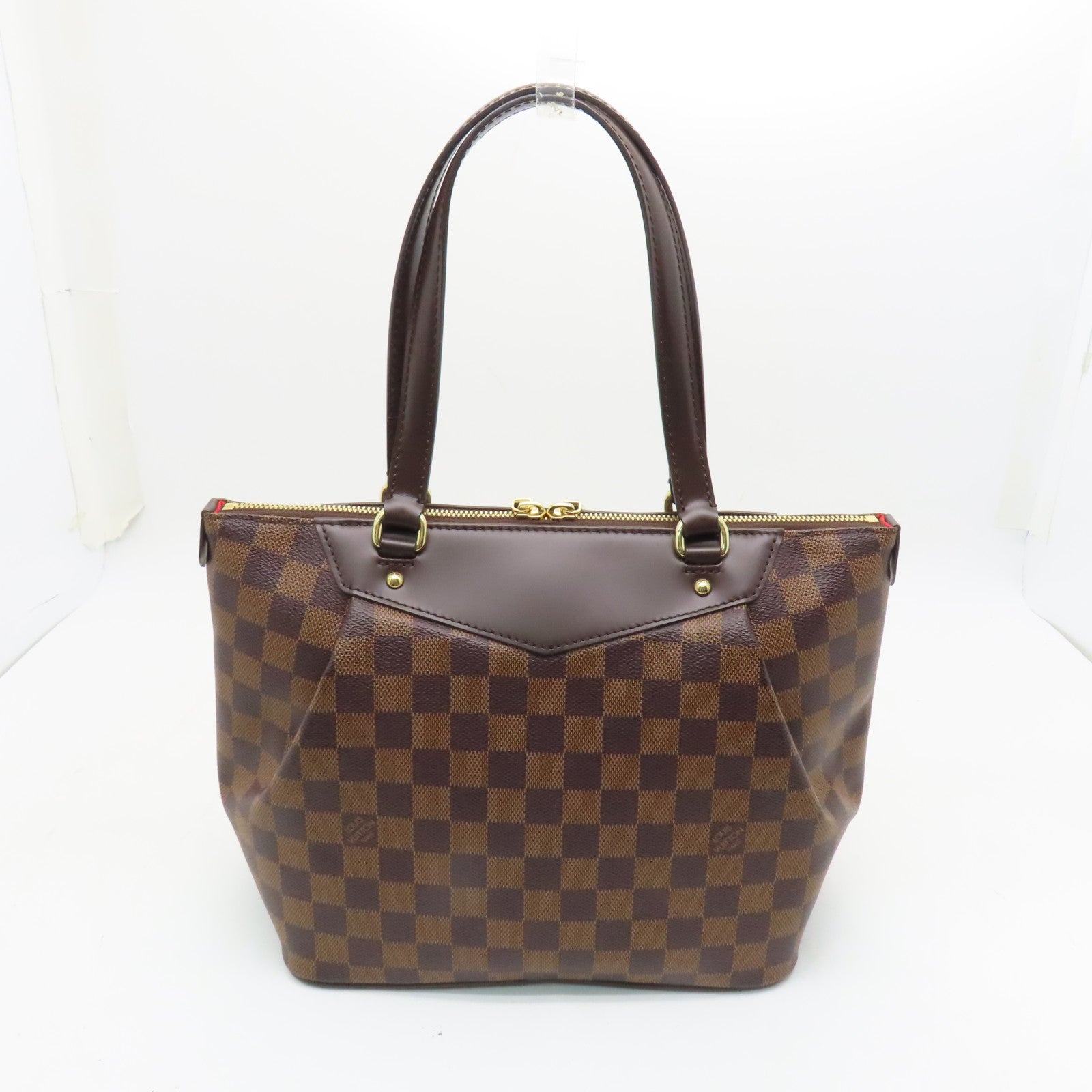LOUIS VUITTON Damier Weekender PM金扣手挽袋啡色