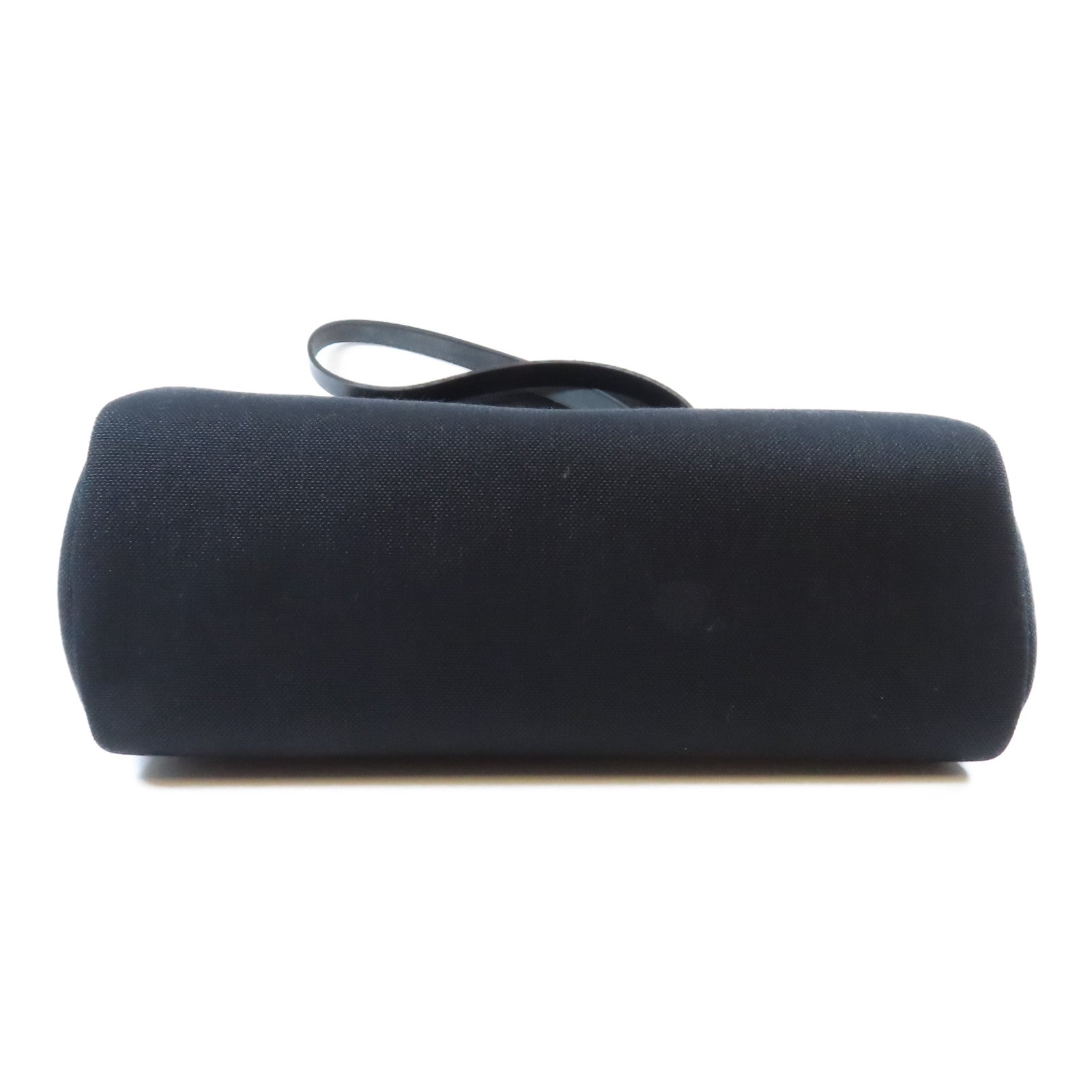 HERMES 皮革/帆布Herbag PM銀扣手挽肩背兩用袋Noir黑色