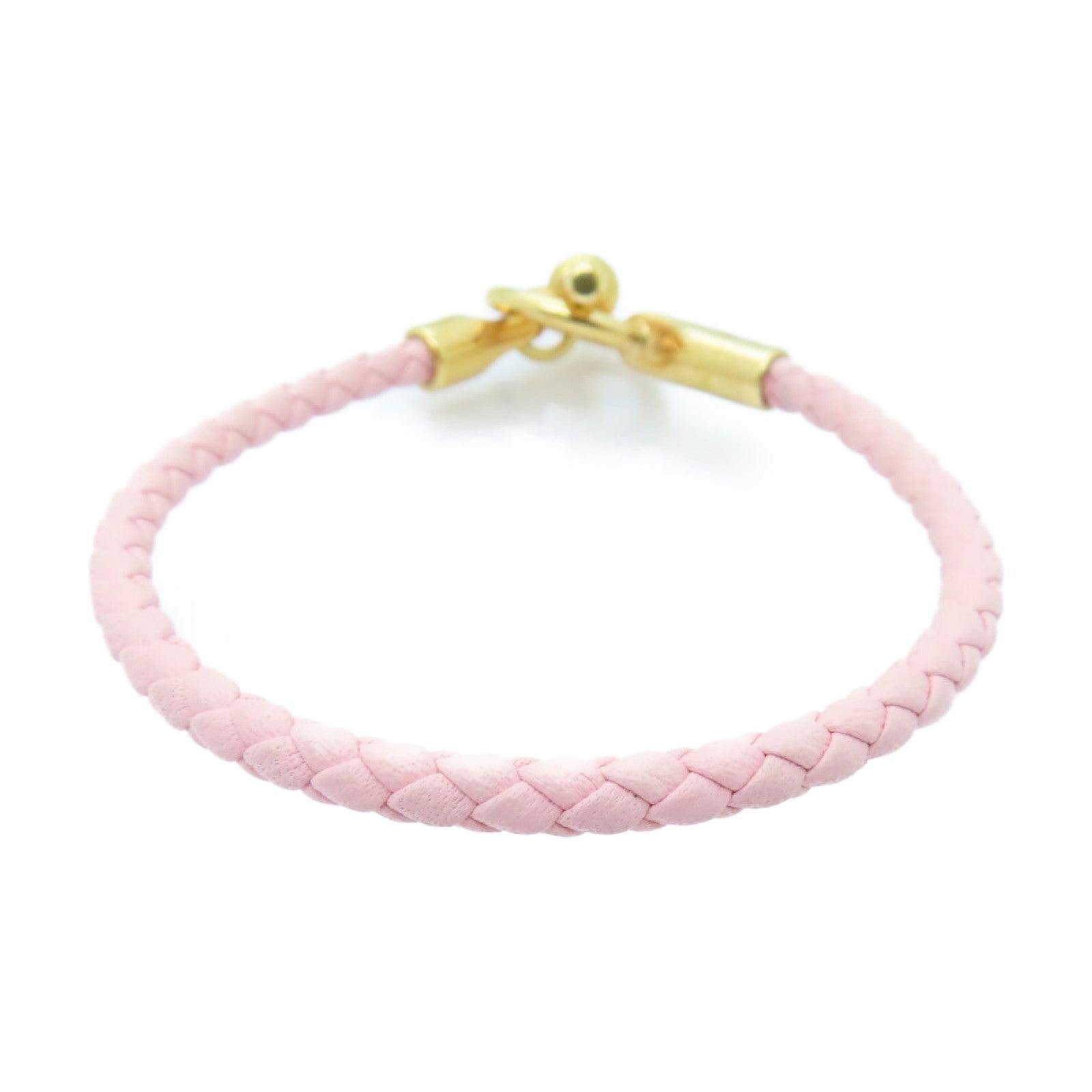 HERMES Leather Bracelets Gold Buckle Bracelet Pink