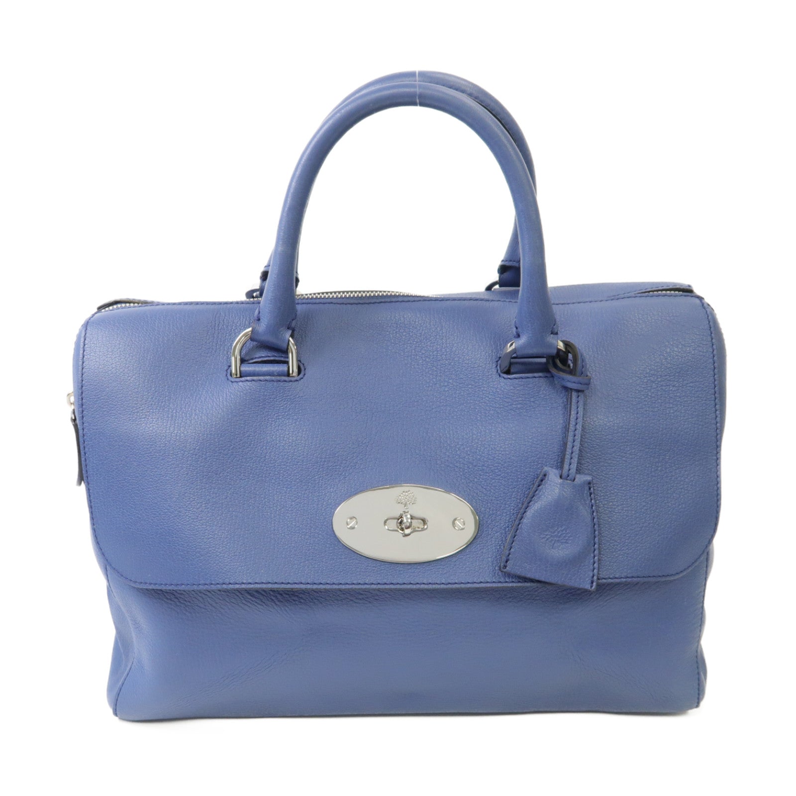 MULBERRY 牛皮皮革Handbag金扣手挽袋藍色