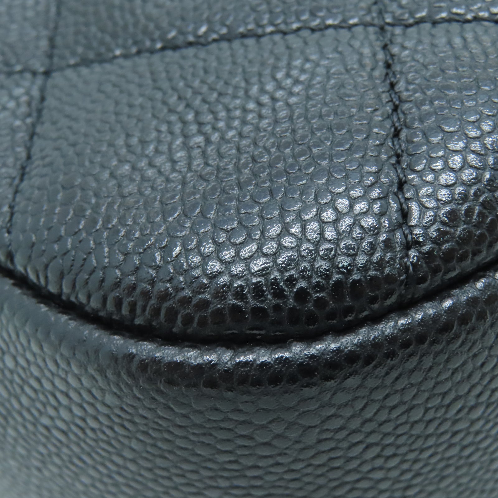CHANEL 菱格Caviar皮革2 Way Chain Shoulder金扣链带肩背袋黑色