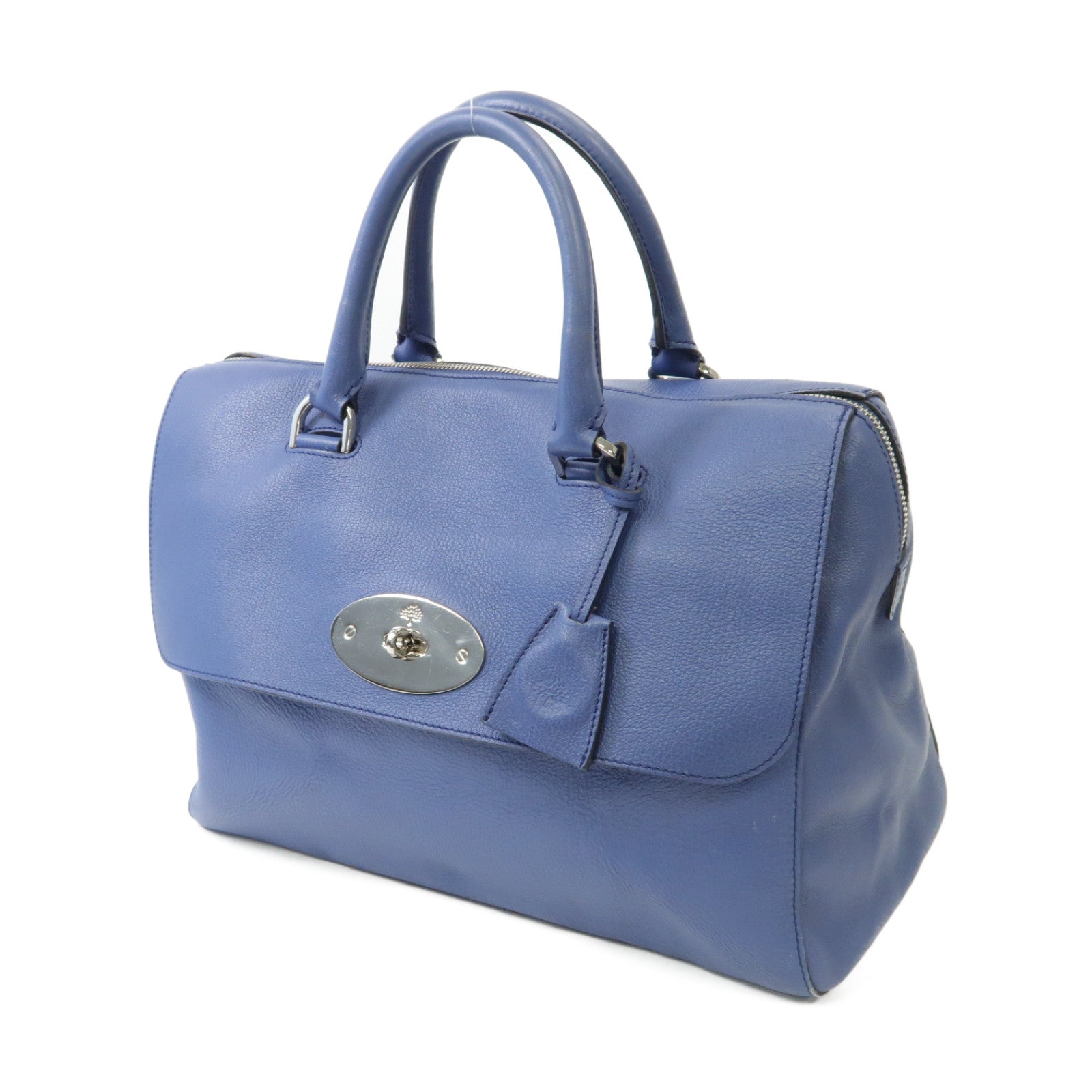 MULBERRY 牛皮皮革Handbag金扣手挽袋藍色