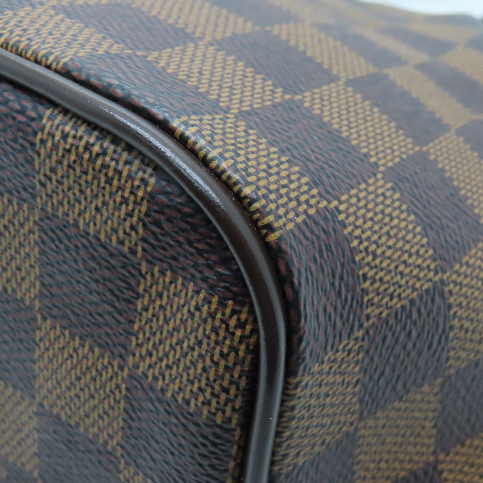 LOUIS VUITTON Damier Weekender PM金扣手挽袋啡色