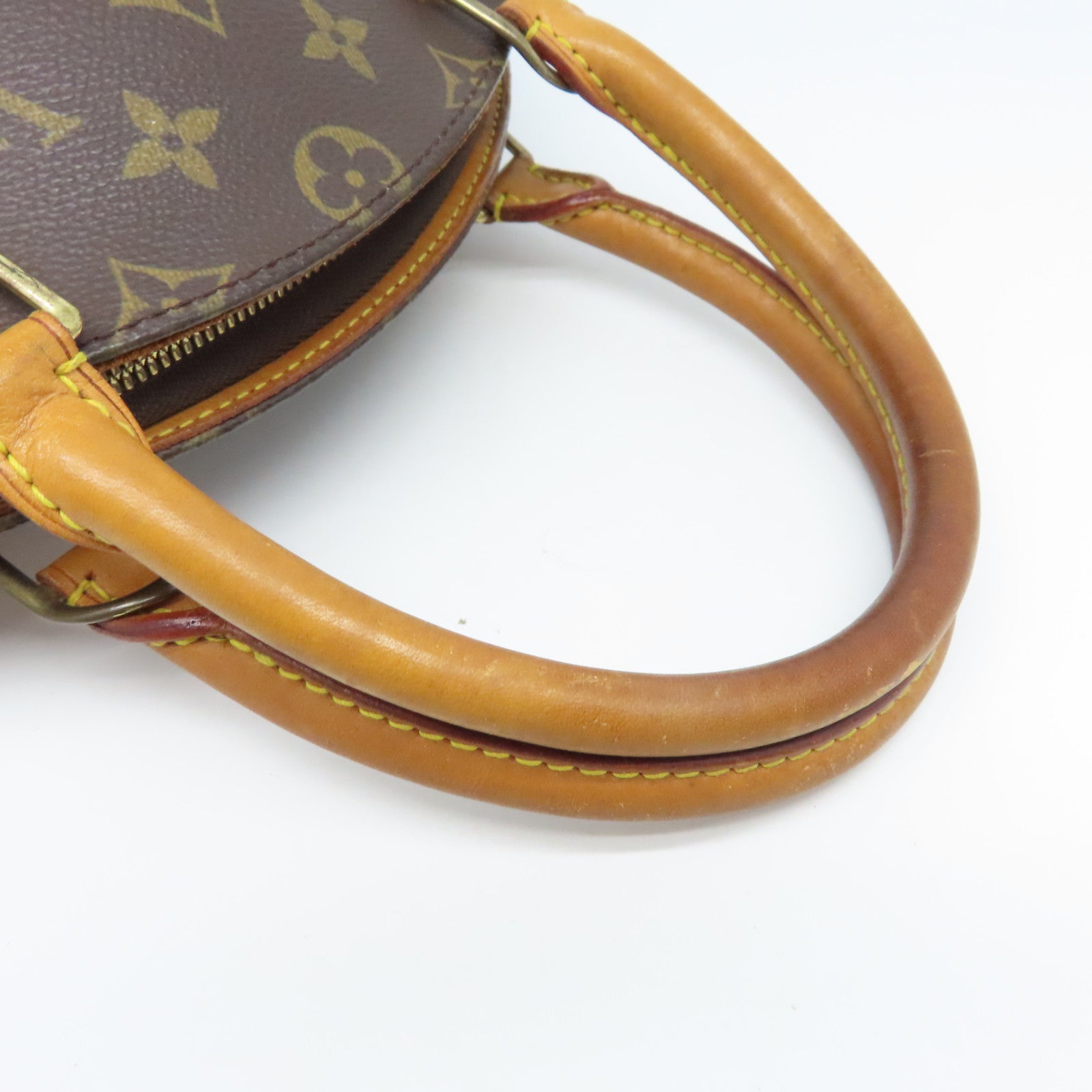 LOUIS VUITTON Monogram Elipse PM金扣手挽袋棕色