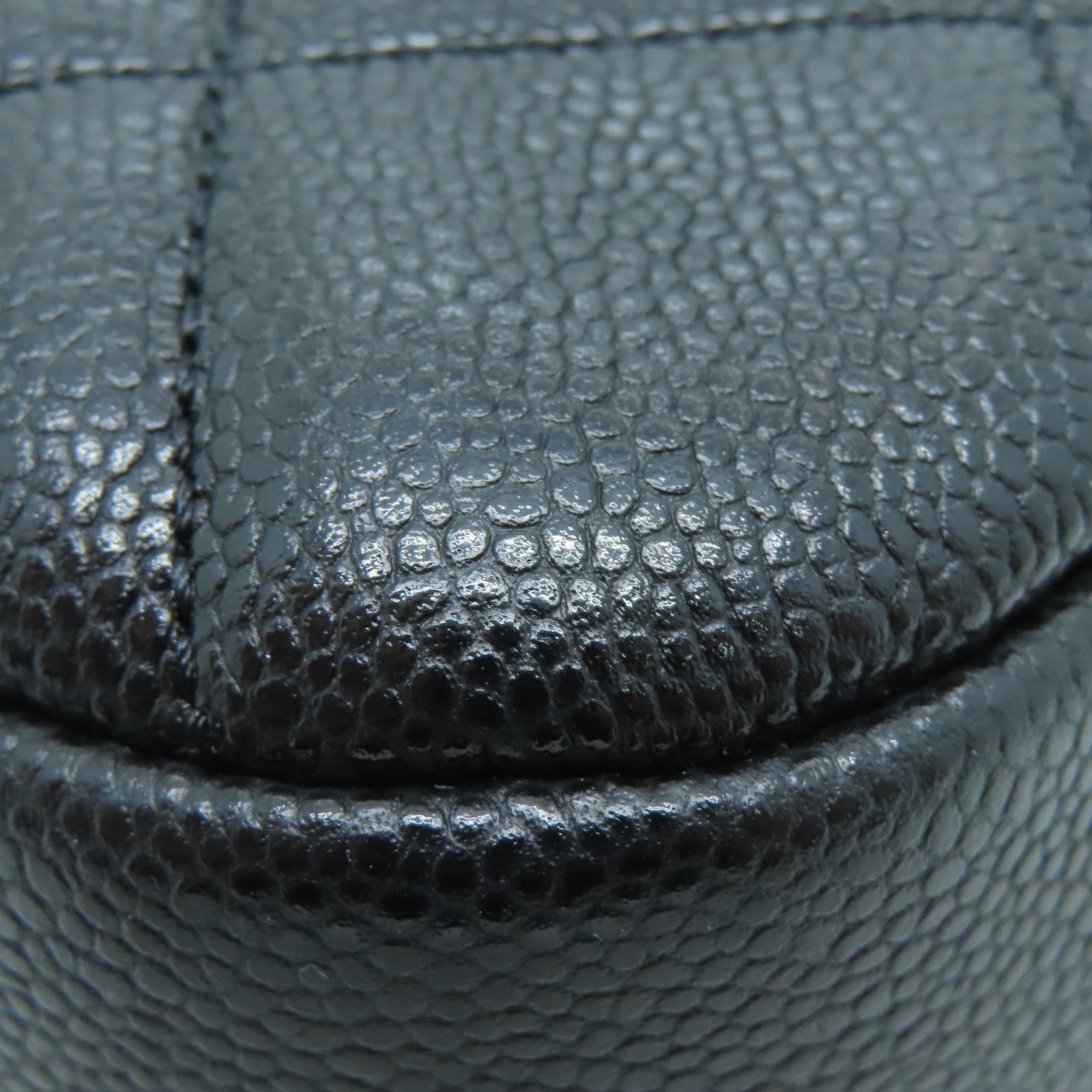 CHANEL 菱格Caviar皮革2 Way Chain Shoulder金扣链带肩背袋黑色