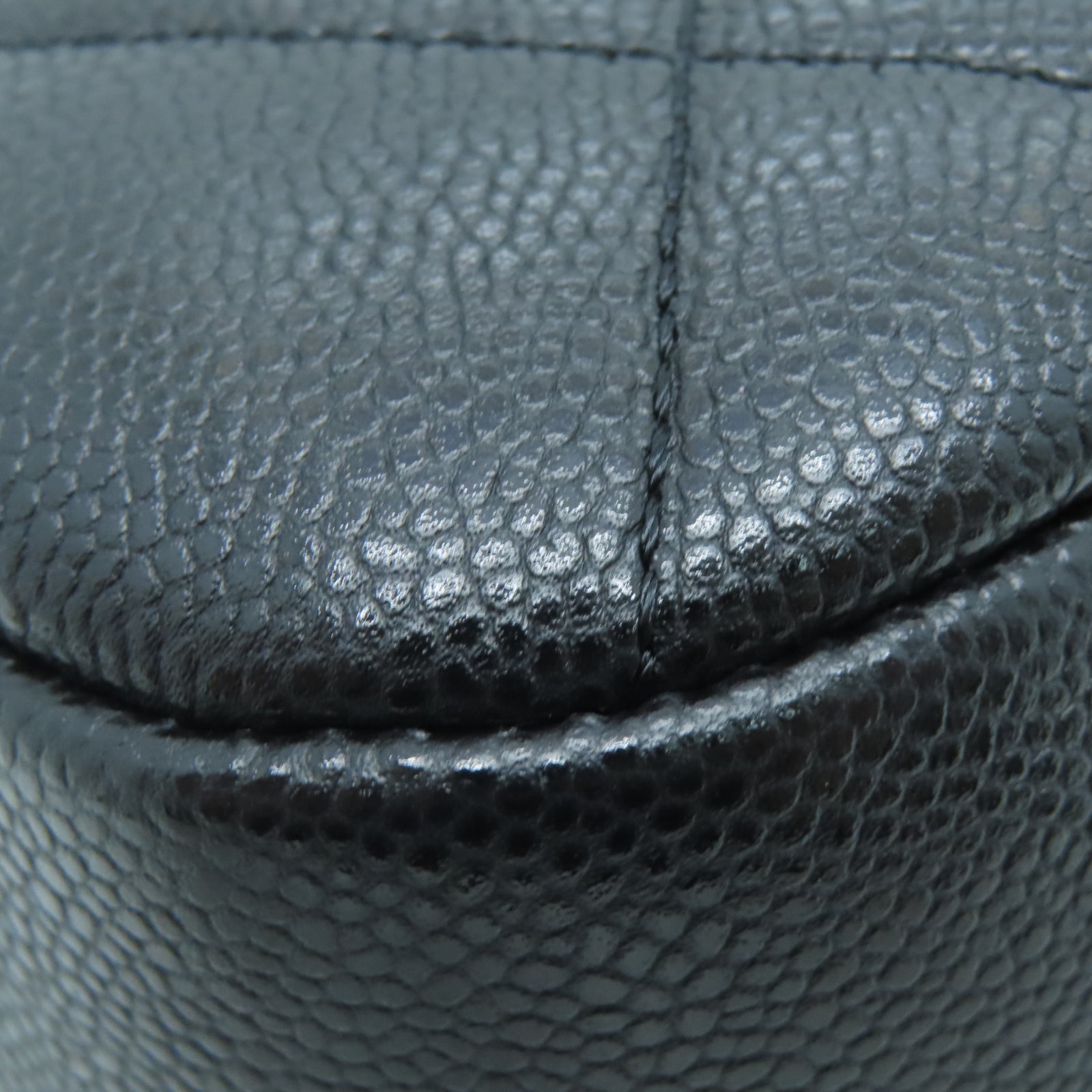 CHANEL 菱格Caviar皮革2 Way Chain Shoulder金扣链带肩背袋黑色