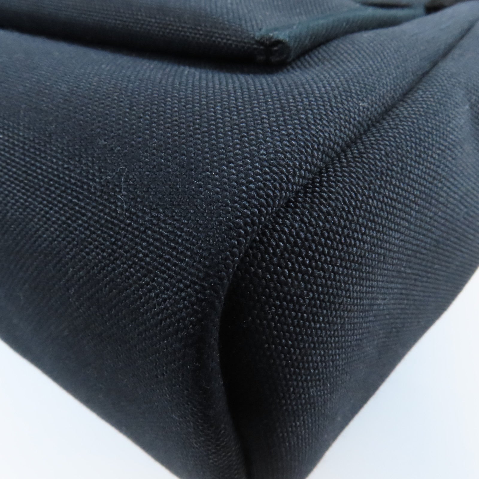 HERMES 皮革/帆布Herbag PM銀扣手挽肩背兩用袋Noir黑色